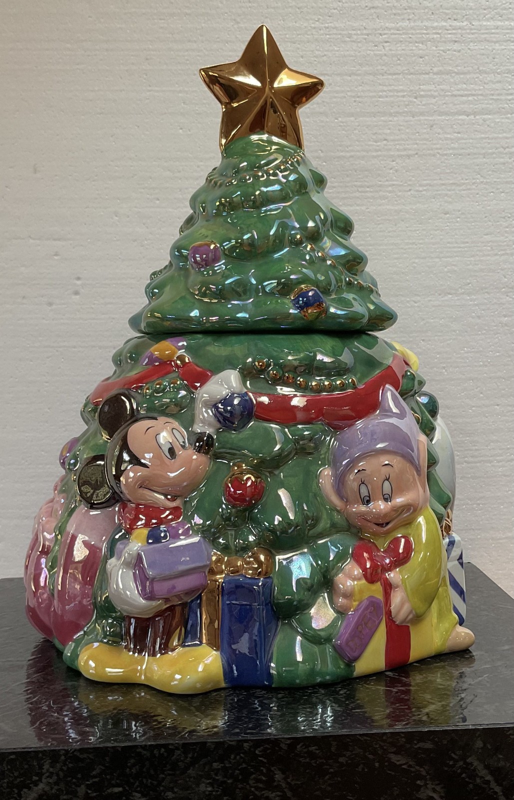 Vintage Disney Store LE Mickey & Friends Christmas Tree Cookie Jar 12 Vintage Disney Store LE Mickey & Friends Christmas Tree Cookie Jar 12