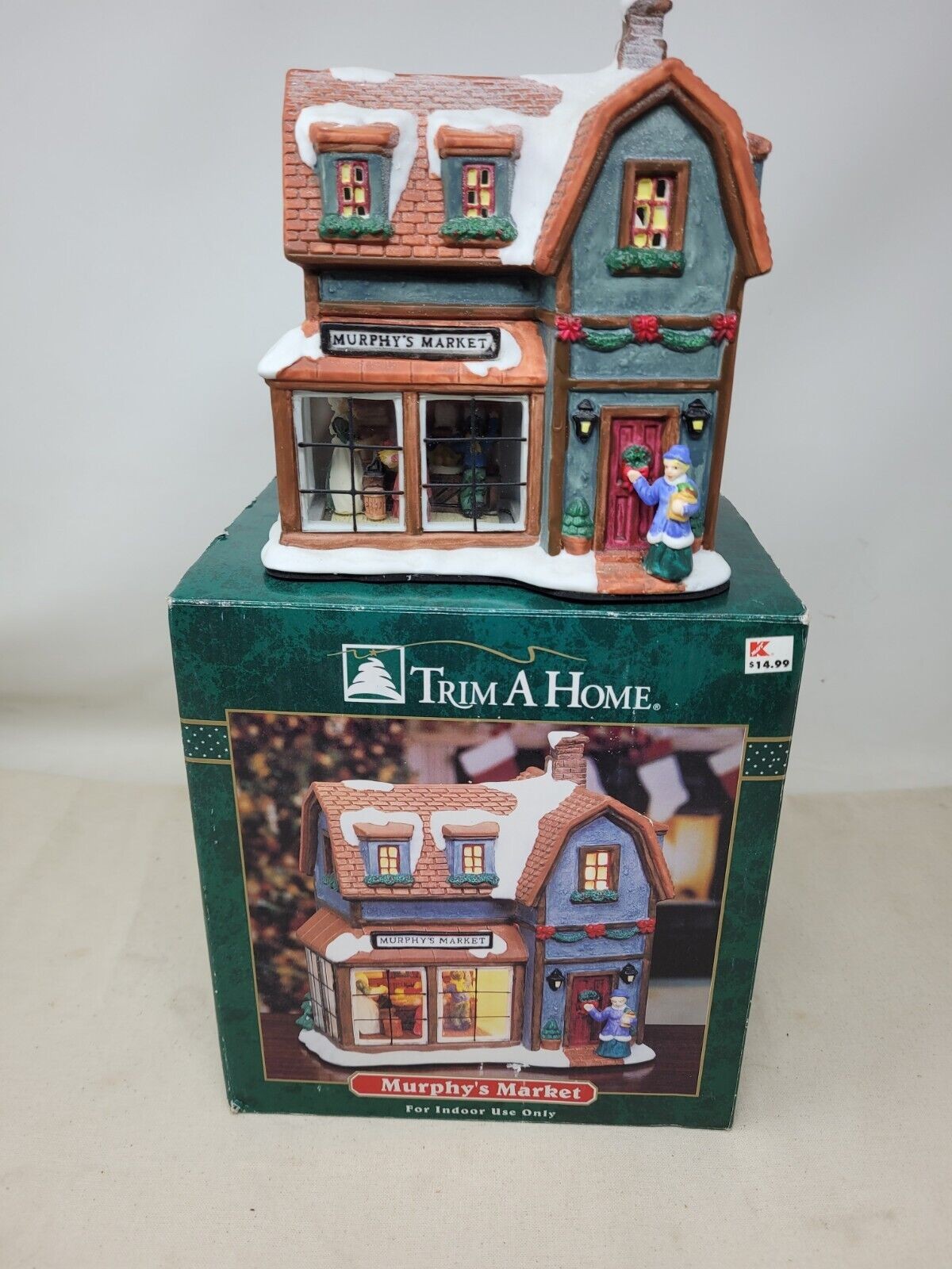 Trim A Home Murphy's Market Lighted Christmas Village Building 1995 Ceramic