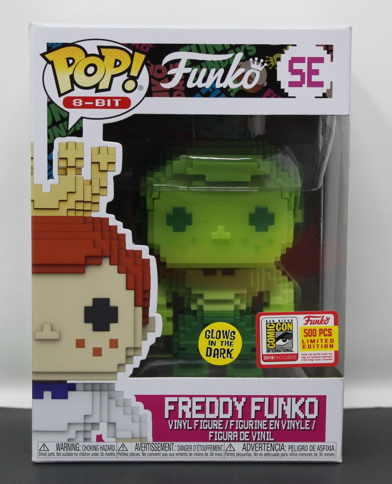 FREDDY FUNKO (8-BIT, GREEN, GLOW) - LE 500 - SAN DIEGO COMIC CON 2018 - FUNKO FREDDY FUNKO (8-BIT, GREEN, GLOW) - LE 500 - SAN DIEGO COMIC CON 2018 - FUNKO