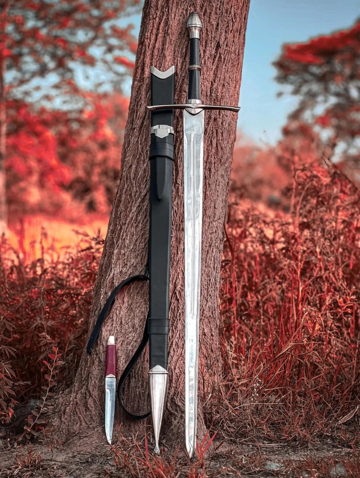 Handmade Hand-Forged Carbon Steel Viking-Inspired Sword | Medieval Style Display