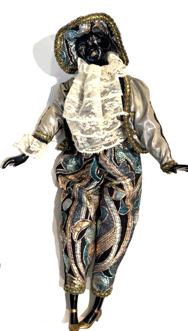 RARE 1940-60s Vintage African American fashion doll beaded hat elaborate costume RARE 1940-60s Vintage African American fashion doll beaded hat elaborate costume