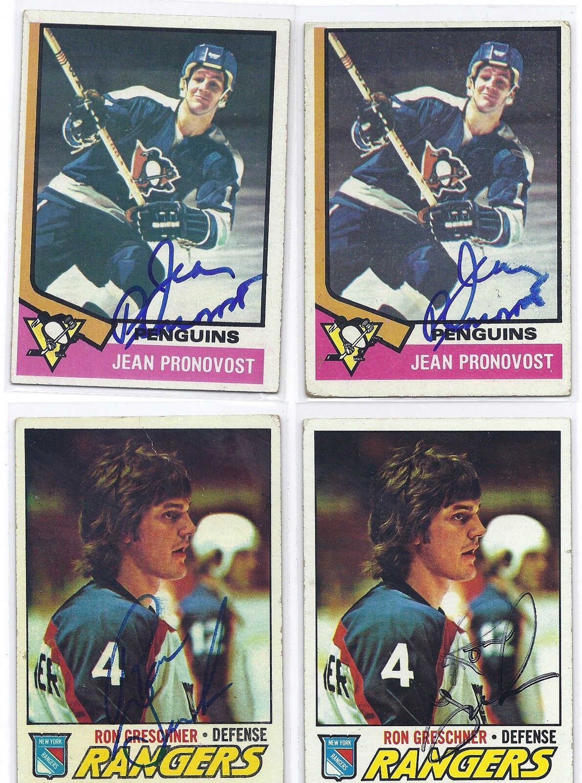 1975-76 Topps #110 Jean Pronovost Pittsburgh Penguins Autographed Hockey Card