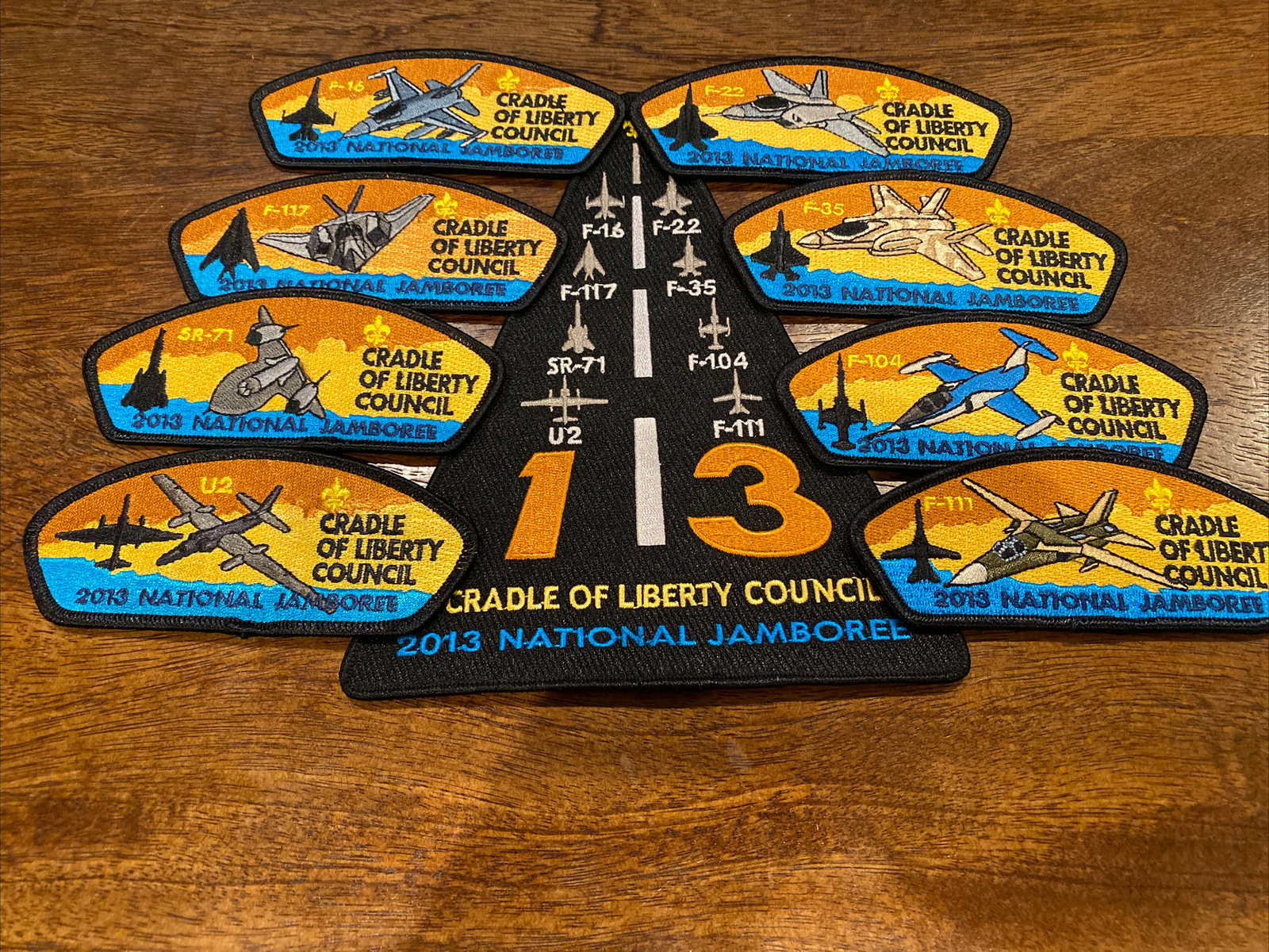Mint 2013 National Jamboree JSP Set Of 9 Cradle Of Liberty Council - Planes Mint 2013 National Jamboree JSP Set Of 9 Cradle Of Liberty Council - Planes