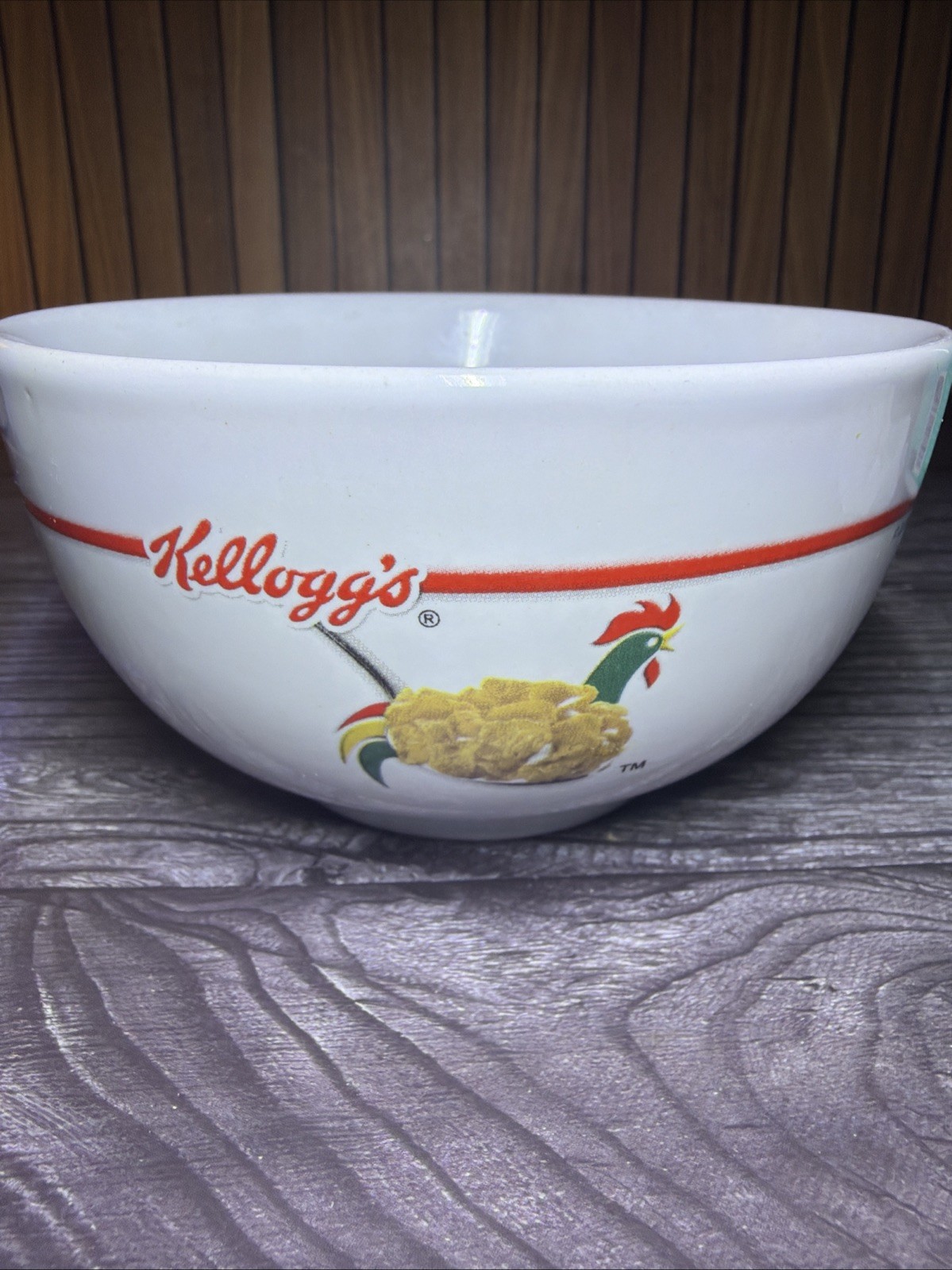 2006 Kellogg's Corn Flakes Ceramic Cereal Bowl Cornelius Rooster Logo 5.5