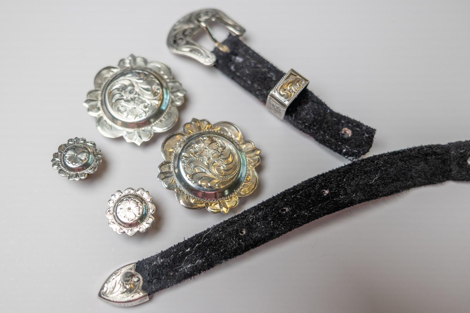 Vintage Vogt Silversmiths Sterling Silver Overlay Hardware Set – Custom Western