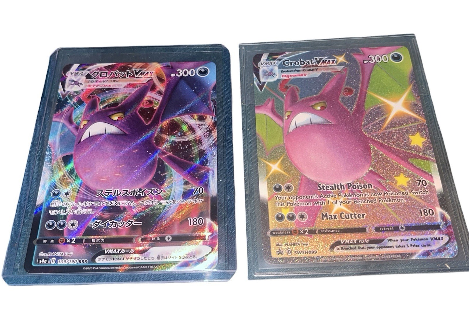 Crobat VMAX 109/190 Japanese & SWSH099 Shiny Promo Pokémon Card Lot NM