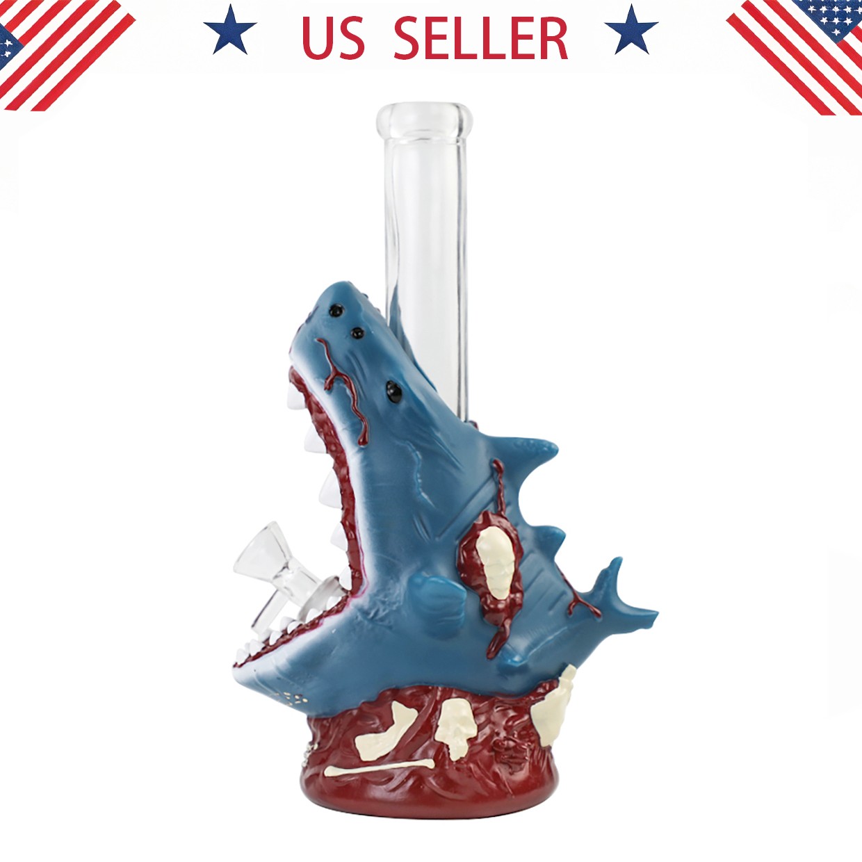 Shark 10inch Glass Bongs and Water Pipes Smoking Beaker Bong Hookah w/14mm bowl Shark 10inch Glass Bongs and Water Pipes Smoking Beaker Bong Hookah w/14mm bowl