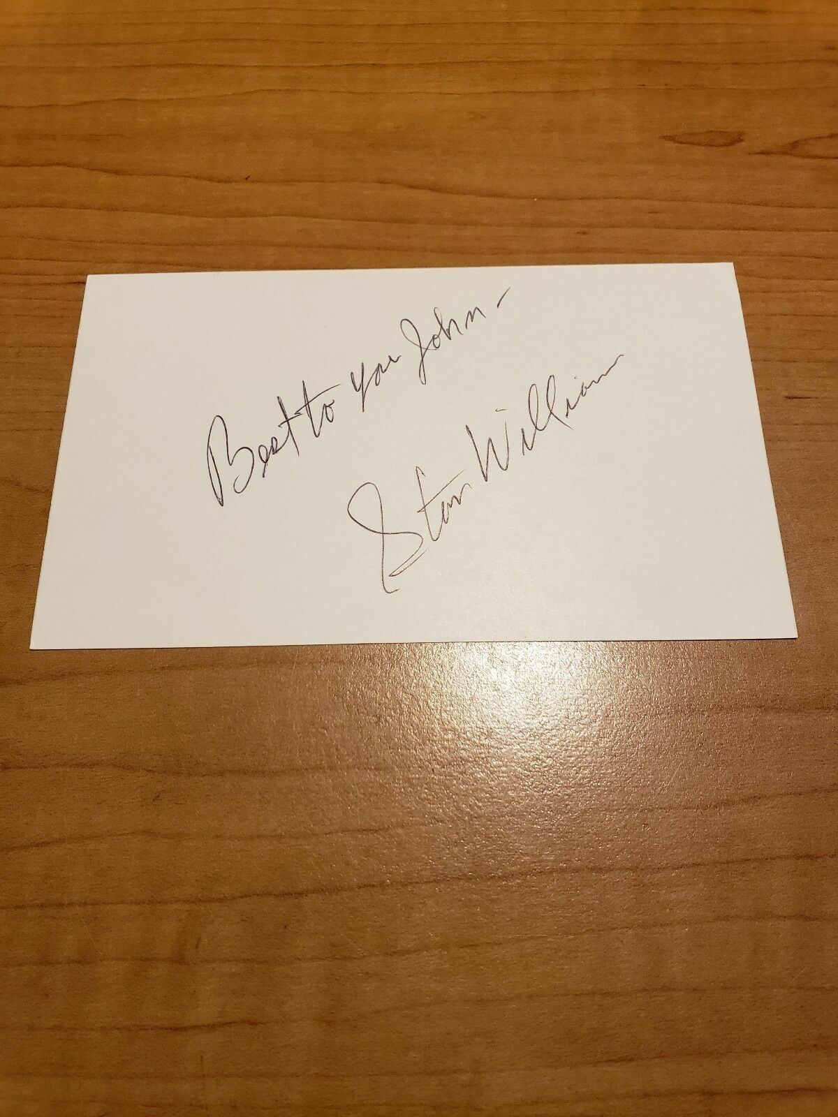 STAN WILLIAMS - FOOTBALL - AUTOGRAPH SIGNED - INDEX CARD -AUTHENTIC - A4619