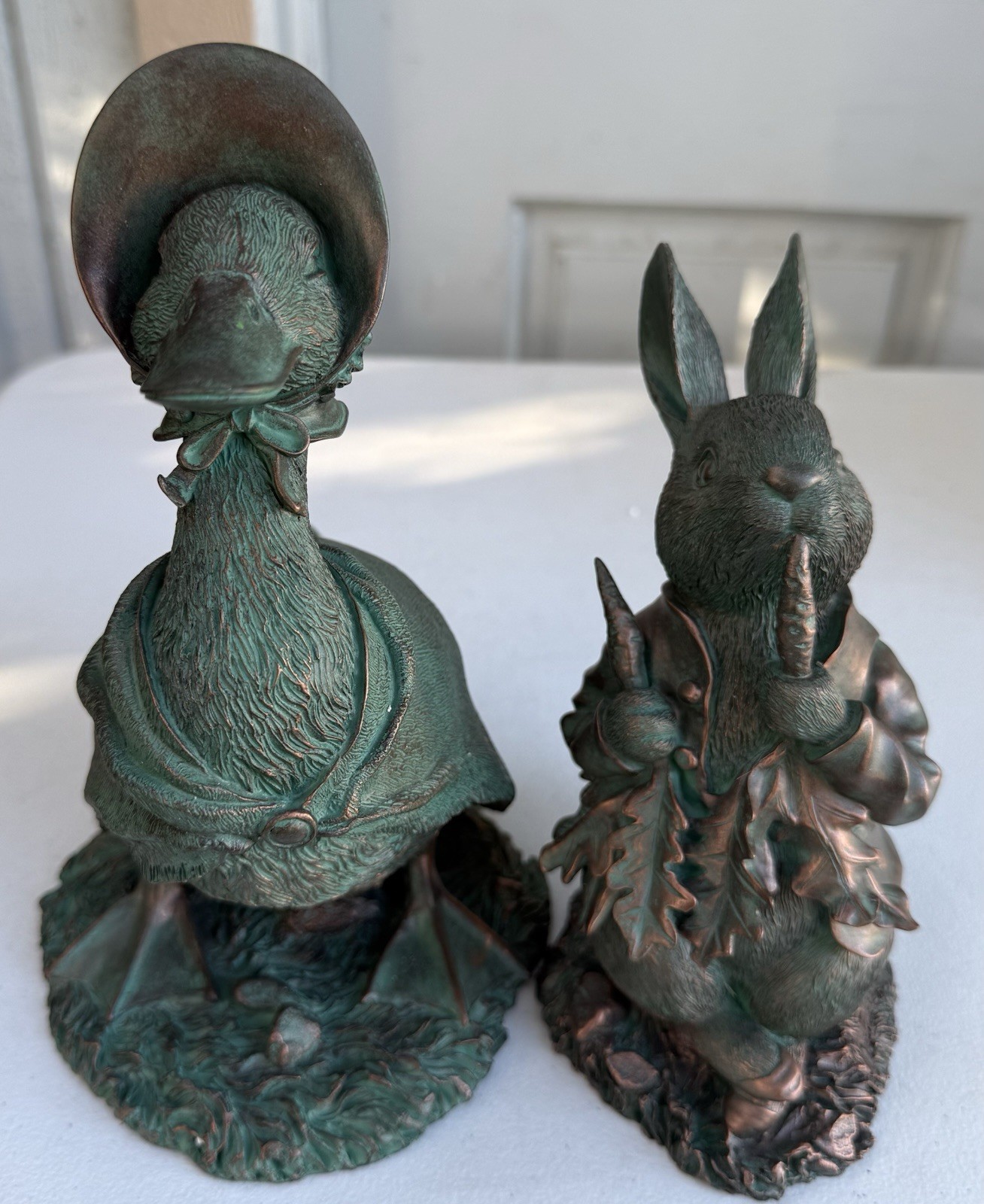 THE BEATRIX POTTER COLLECTION PETER RABBIT & JEMIMA PUDDLEDUCK BRONZE SCULPTURES THE BEATRIX POTTER COLLECTION PETER RABBIT & JEMIMA PUDDLEDUCK BRONZE SCULPTURES