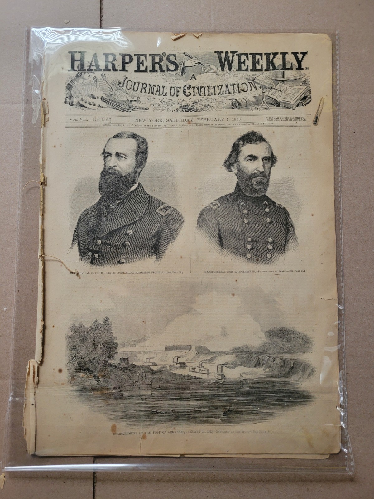Harper\'s Weekly Newspaper / Feb 7 1863 AUTHENTIC ORIGINAL- CIVIL WAR Gettysburg 