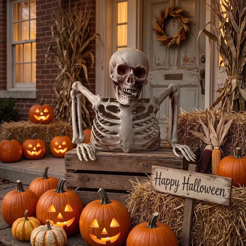 Half-Body Skeleton Figurine – Realistic Halloween Tabletop Decoration, Spooky Fa Half-Body Skeleton Figurine – Realistic Halloween Tabletop Decoration, Spooky Fa
