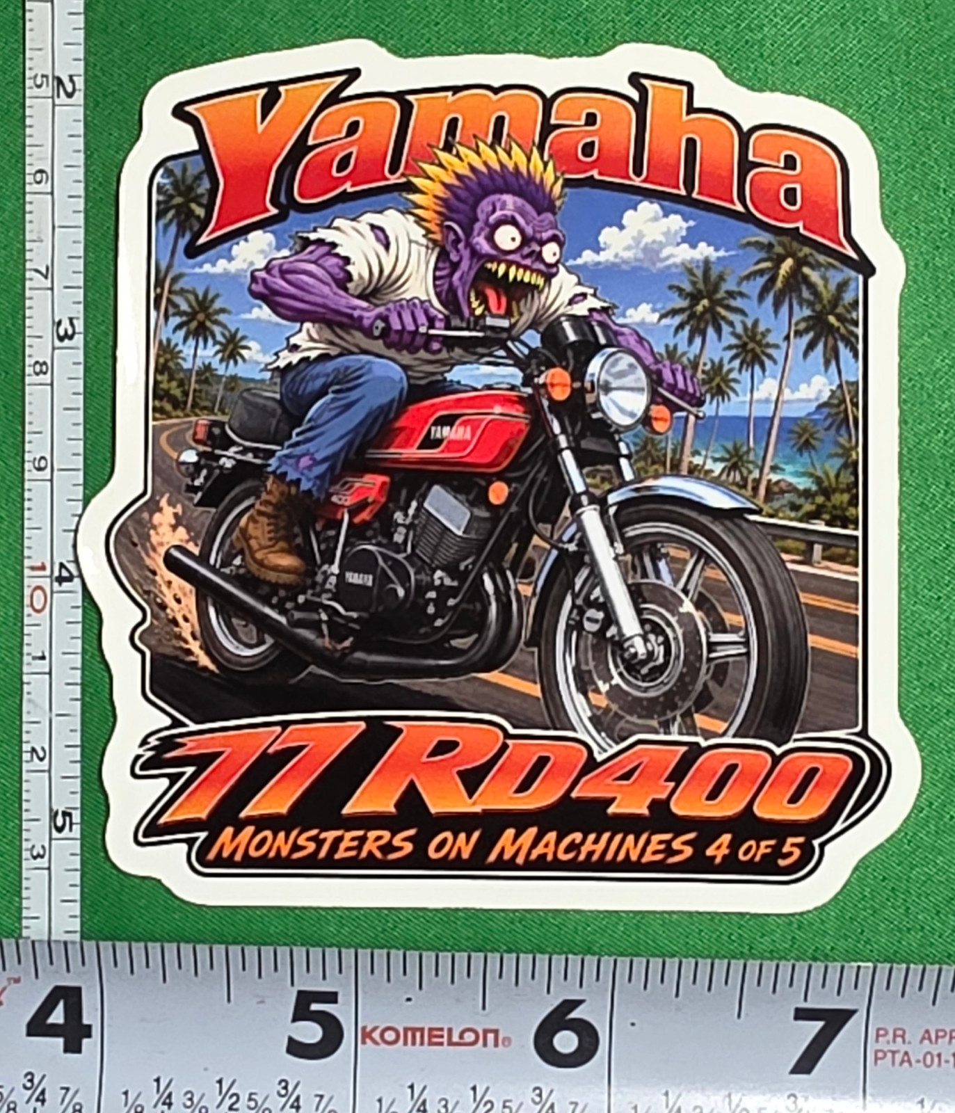 1977 Yamaha RD400 9x9cm Durable Die-Cut Vinyl Sticker 4 of 5 1977 Yamaha RD400 9x9cm Durable Die-Cut Vinyl Sticker 4 of 5