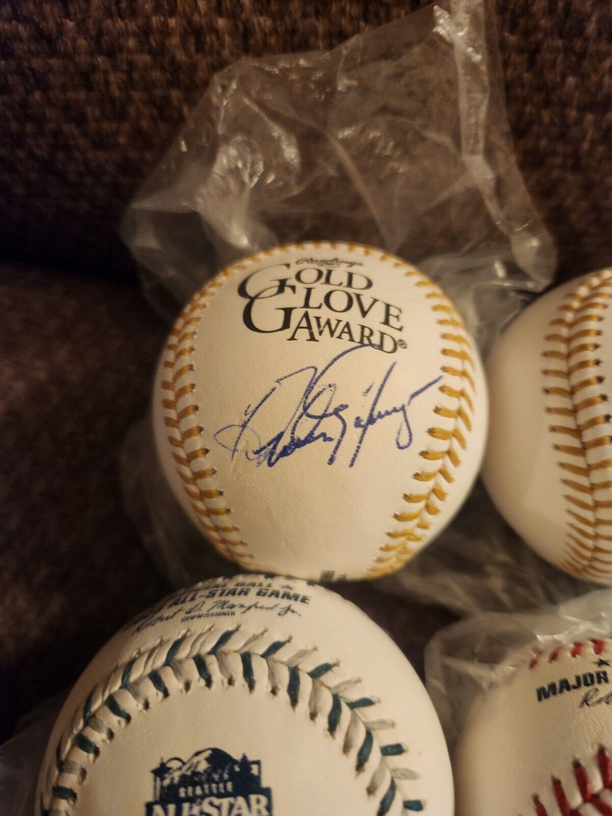 Andres Galarraga Autographed Rawlings Official Gold Glove Baseball 2 X Gold Glov