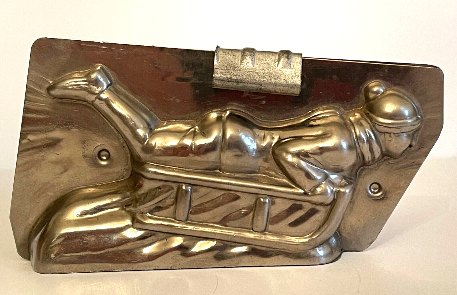 ANTIQUE BOY ON SLED CHOCOLATE MOLD. LETANG PARIS,FRANCE. BEAUTIFUL ANTIQUE BOY ON SLED CHOCOLATE MOLD. LETANG PARIS,FRANCE. BEAUTIFUL