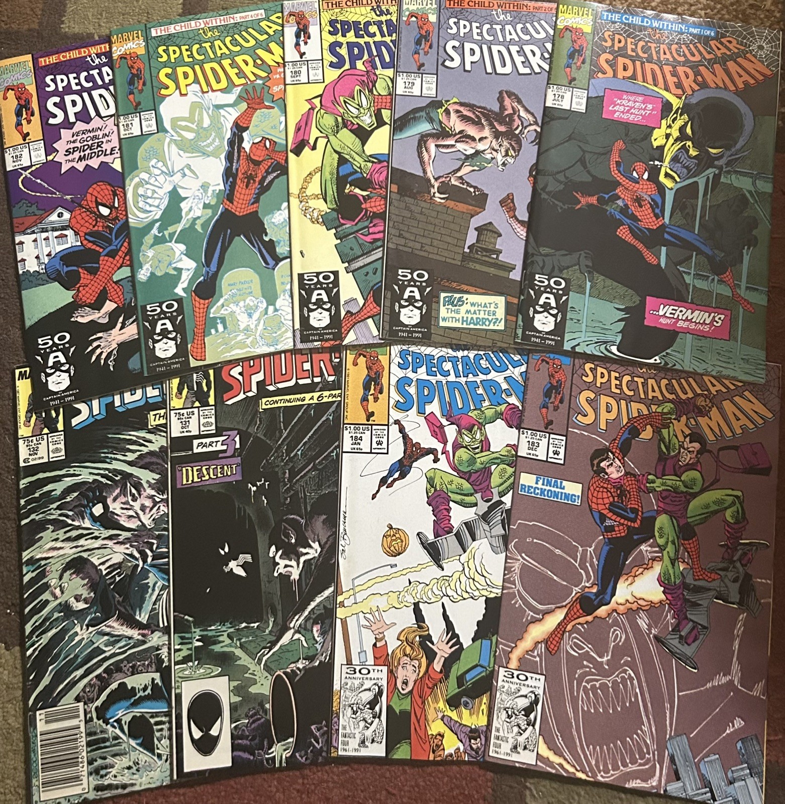 Spectacular Spider-Man 178 179 180 181 182 183 184 ‘Child Within’ 131 132 Vermin