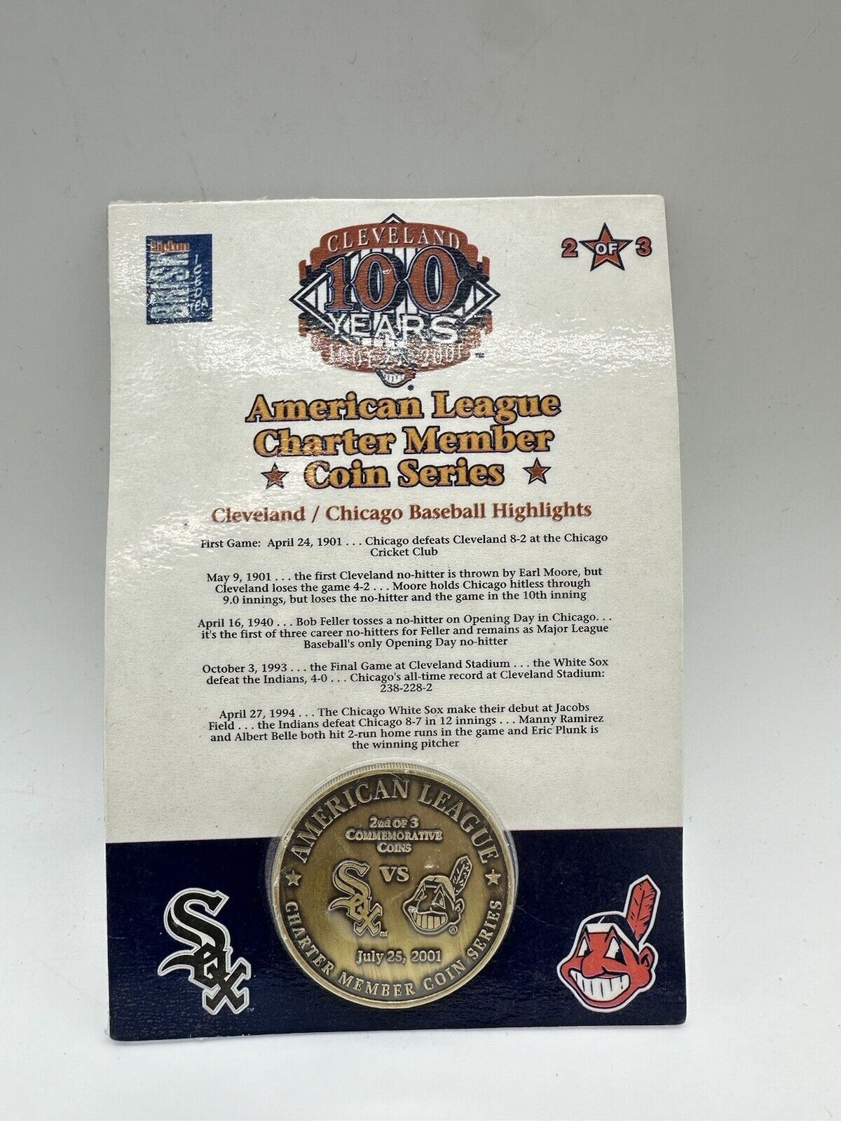 American League Charter Member Coin Series-Cleveland Indians 2 of 3 White Sox