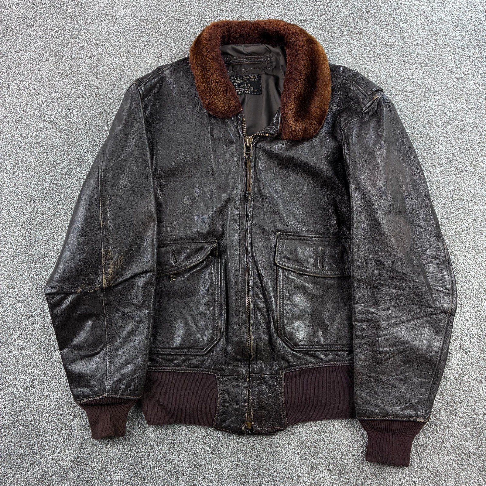 Vintage USN G-1 Military Flight Jacket Mens 40 Martin Lane Flying Vietnam Era Vintage USN G-1 Military Flight Jacket Mens 40 Martin Lane Flying Vietnam Era