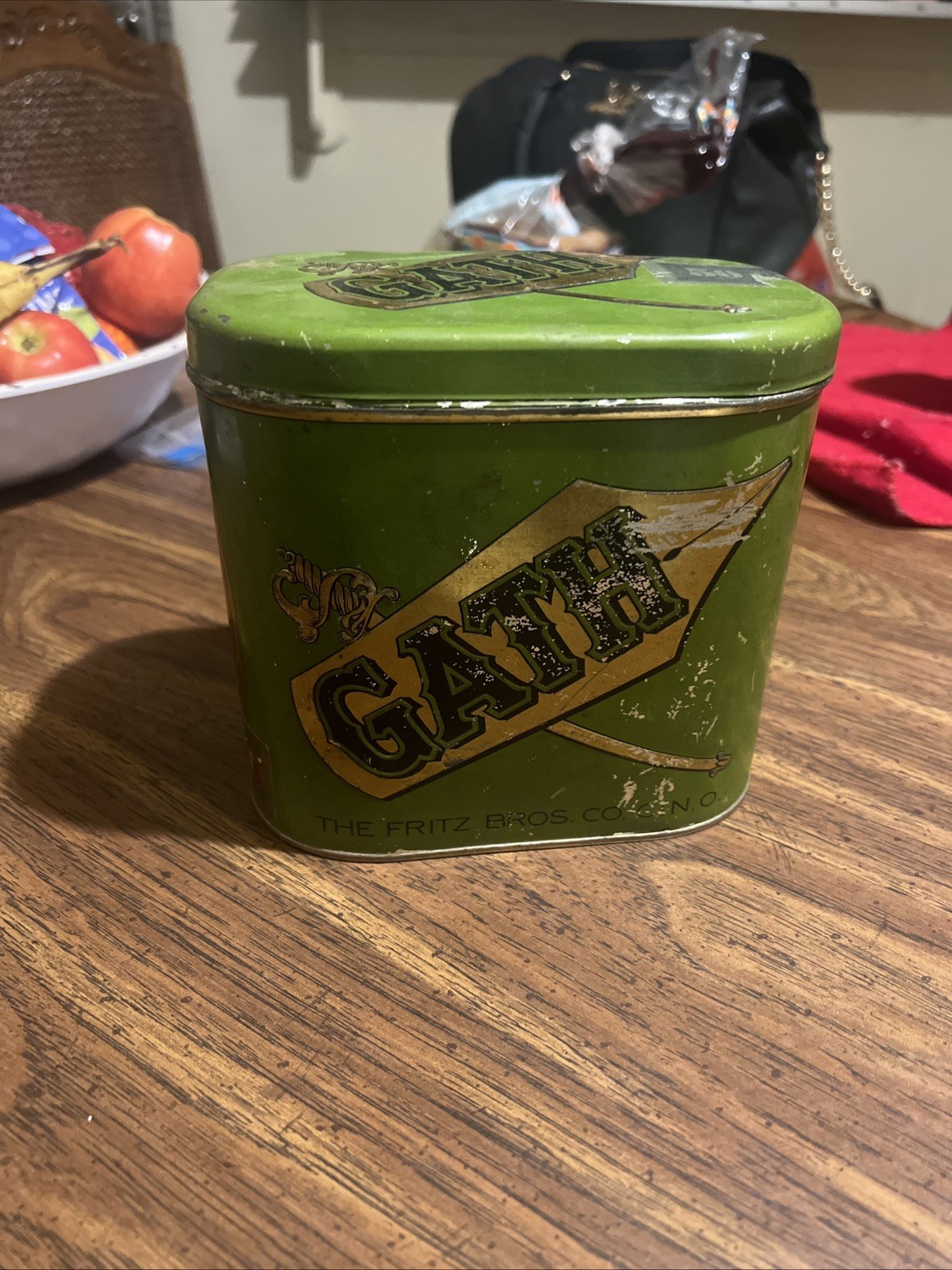 Rare VINTAGE 1900\'s Gath Tobacco/Cigar Tin, The Fritz Bros. 3x6x6 Rare VINTAGE 1900\'s Gath Tobacco/Cigar Tin, The Fritz Bros. 3x6x6