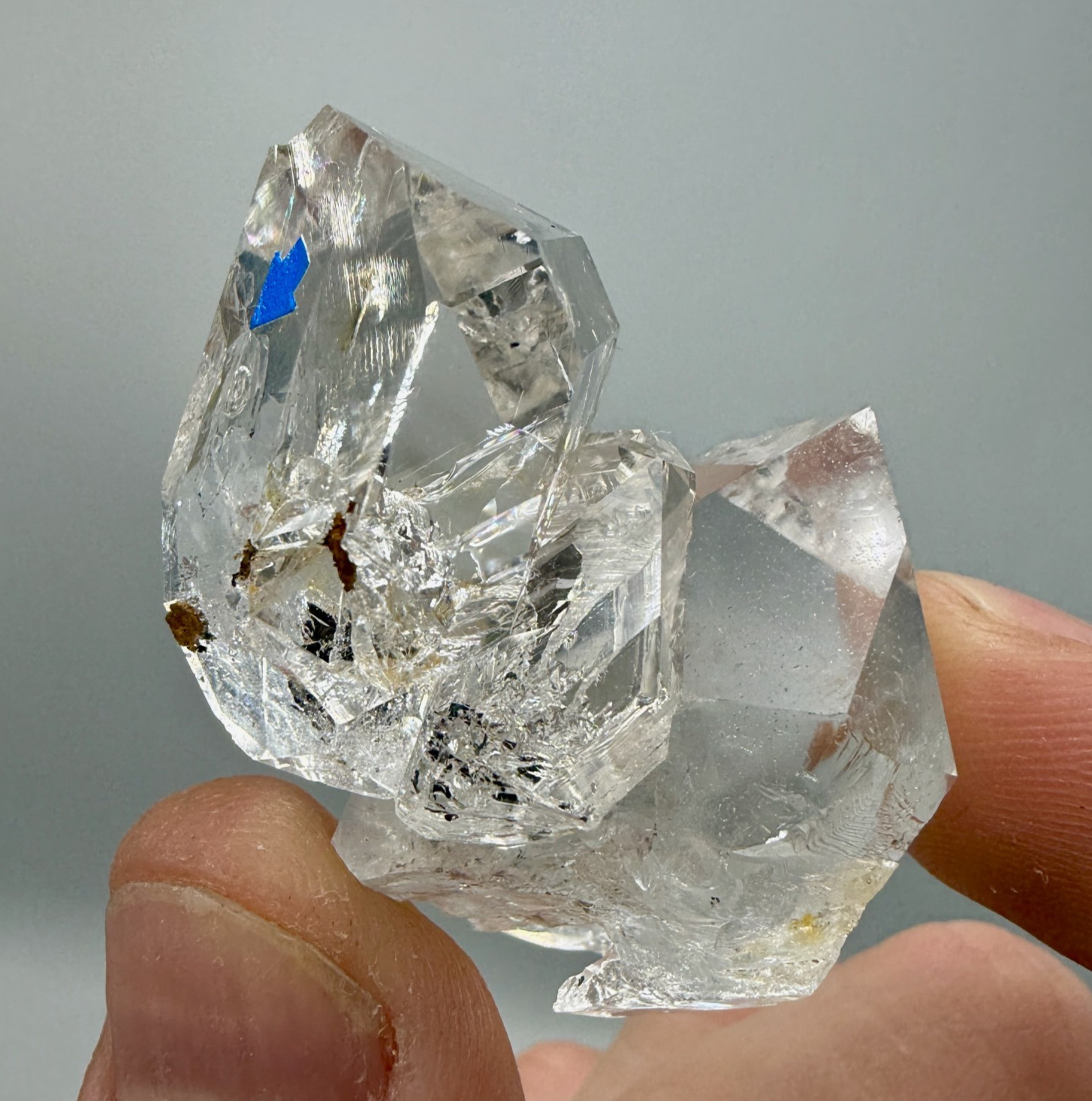 38.35 g Enhydro Herkimer Diamond Gem Cluster w/ Moving Gas Bubble 38.35 g Enhydro Herkimer Diamond Gem Cluster w/ Moving Gas Bubble