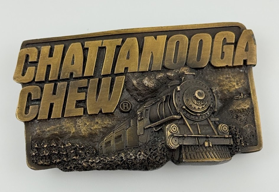 Chattanooga Chew Train Blass Belt Buckle Wheeling West Virginia Tobacco Store Chattanooga Chew Train Blass Belt Buckle Wheeling West Virginia Tobacco Store