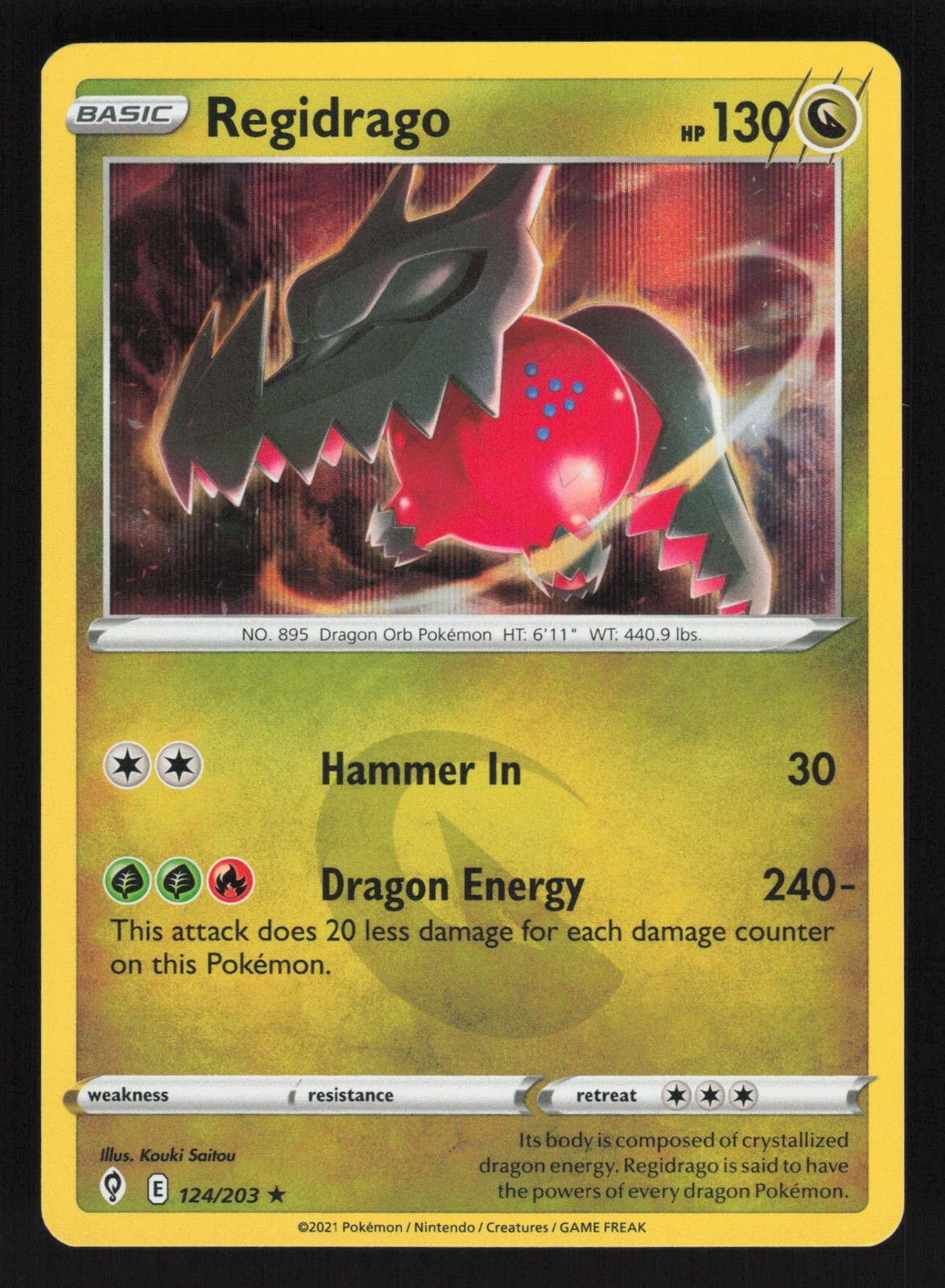 English NM Regidrago (Cosmos Holo) 124/203 MCAP Holofoil Pokemon Miscellaneou...