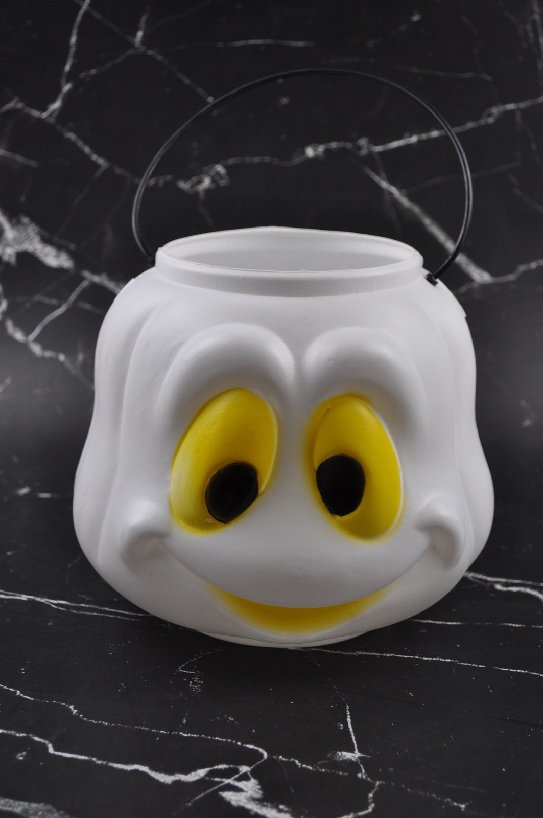 Vintage General Foam Ghost Halloween Blow Mold Trick or Treat Candy Pail Bucket Vintage General Foam Ghost Halloween Blow Mold Trick or Treat Candy Pail Bucket