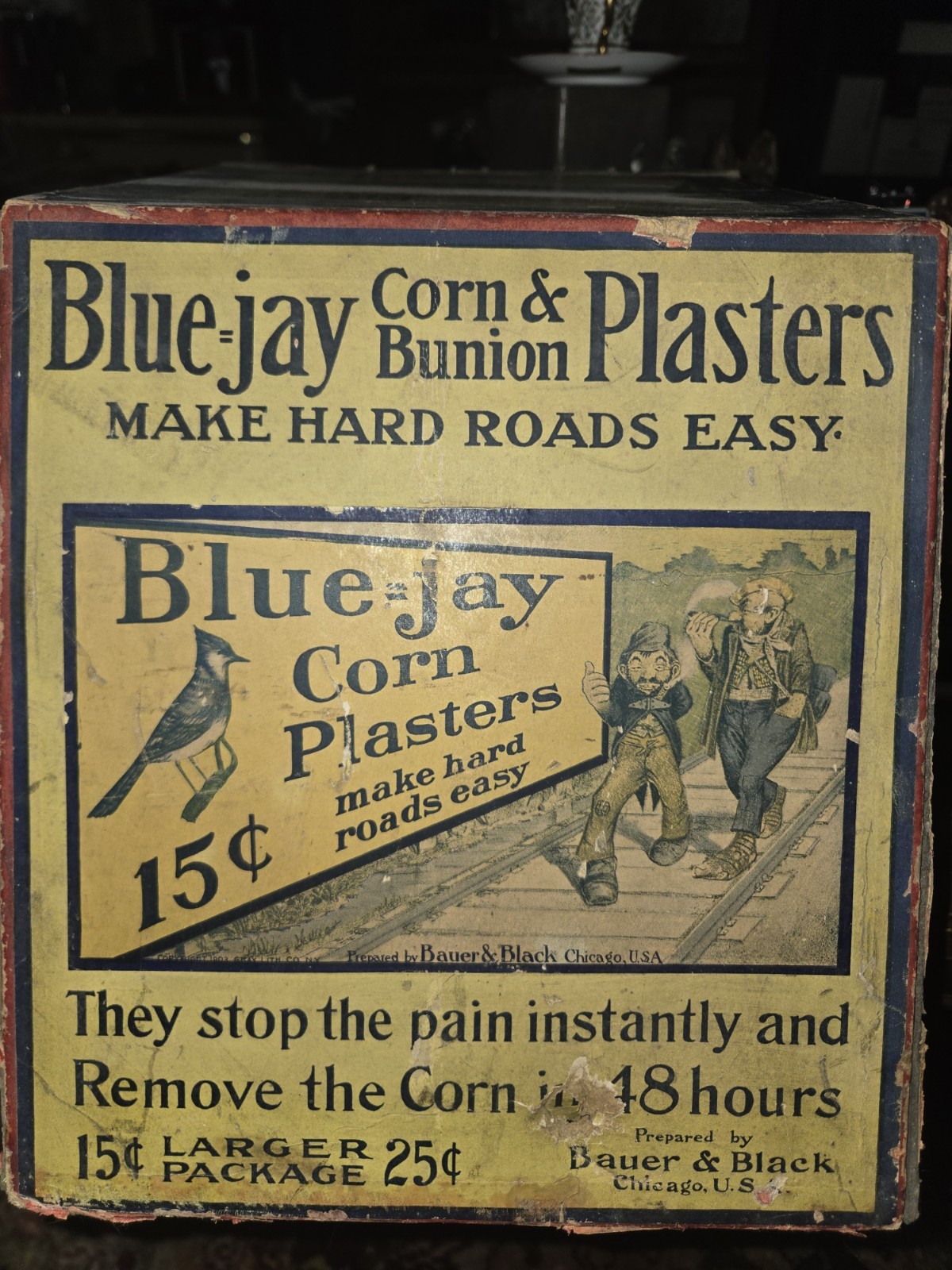 Early Blue-jay Corn Plasters Store Display Antique Advertising FIND ANOTHER Early Blue-jay Corn Plasters Store Display Antique Advertising FIND ANOTHER