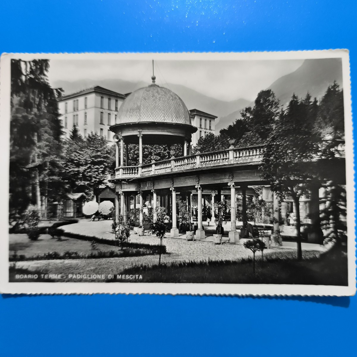 BOARIO TERME BRESCIA MESCITA PAVILION VINTAGE POSTCARD SHIPPED 1959 