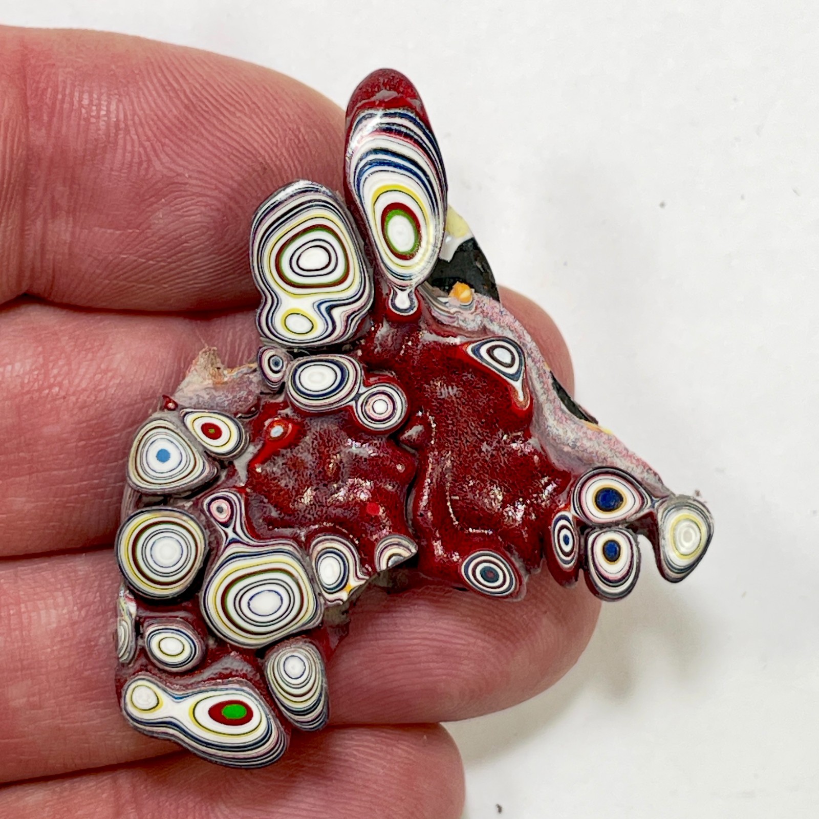 DVH Kenworth Truck Fordite Polished Face Specimen Chillicothe Ohio Ass. (6983)