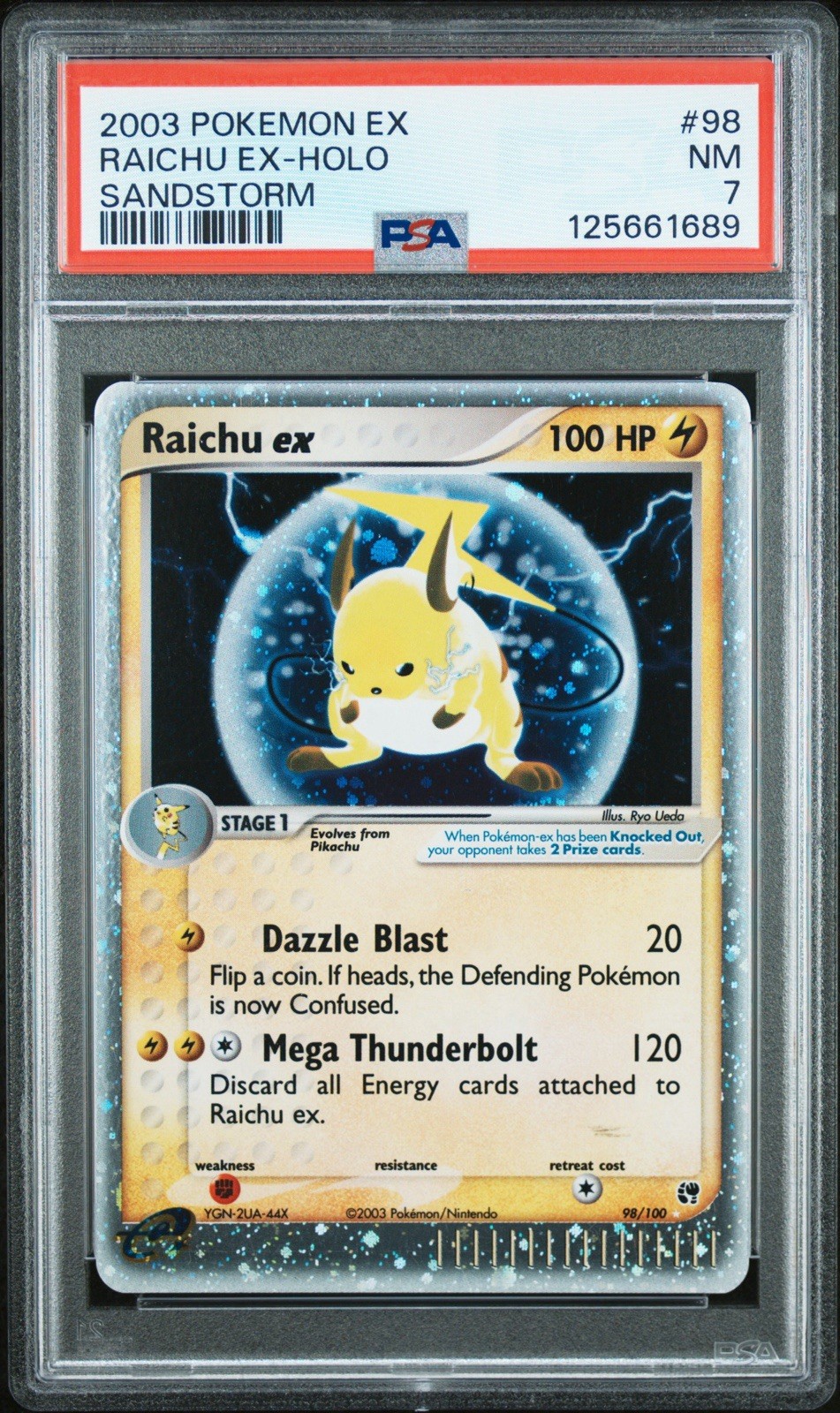2003 Pokemon Raichu ex 98/100 Sandstorm Holo PSA 7 2003 Pokemon Raichu ex 98/100 Sandstorm Holo PSA 7