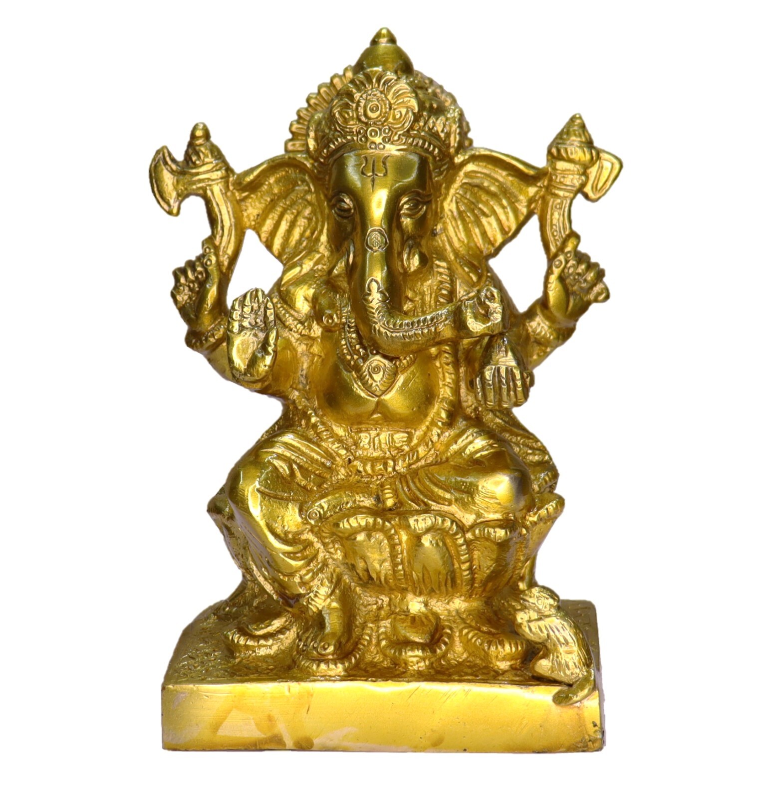 Lord Ganesha Handcrafted Brass Statue Divine Ganpati Idol Sculpture Vastu Decor