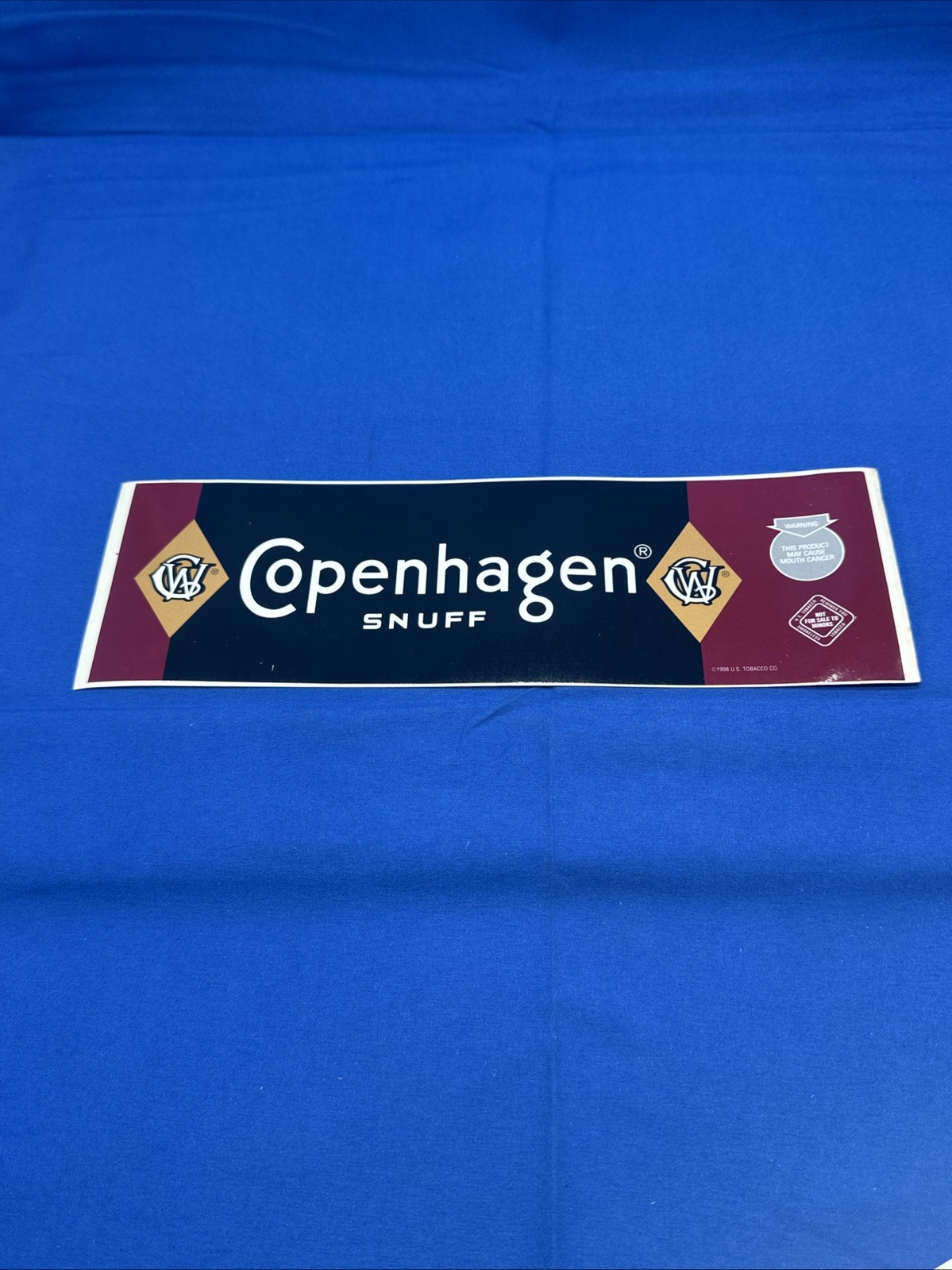 COPENHAGEN SNUFF BUMPER STICKER NOS NEW 1998 COPENHAGEN SNUFF BUMPER STICKER NOS NEW 1998