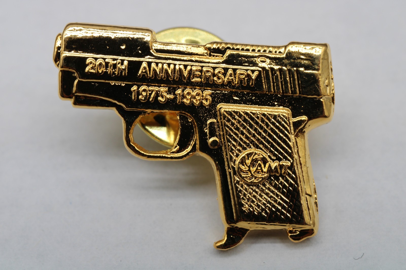 Vintage AMT Firearms 20th Anniversary Tie Tack Pin 1975-1995 Excellent Vintage AMT Firearms 20th Anniversary Tie Tack Pin 1975-1995 Excellent