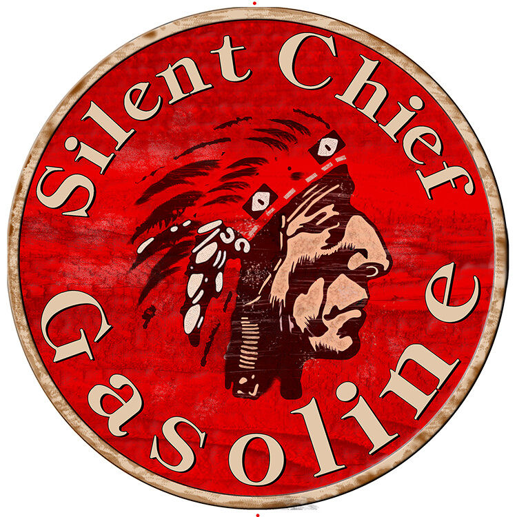 Silent Chief Gasoline Gas Petrol Automotive Car Fuel Station Metal Sign Silent Chief Gasoline Gas Petrol Automotive Car Fuel Station Metal Sign