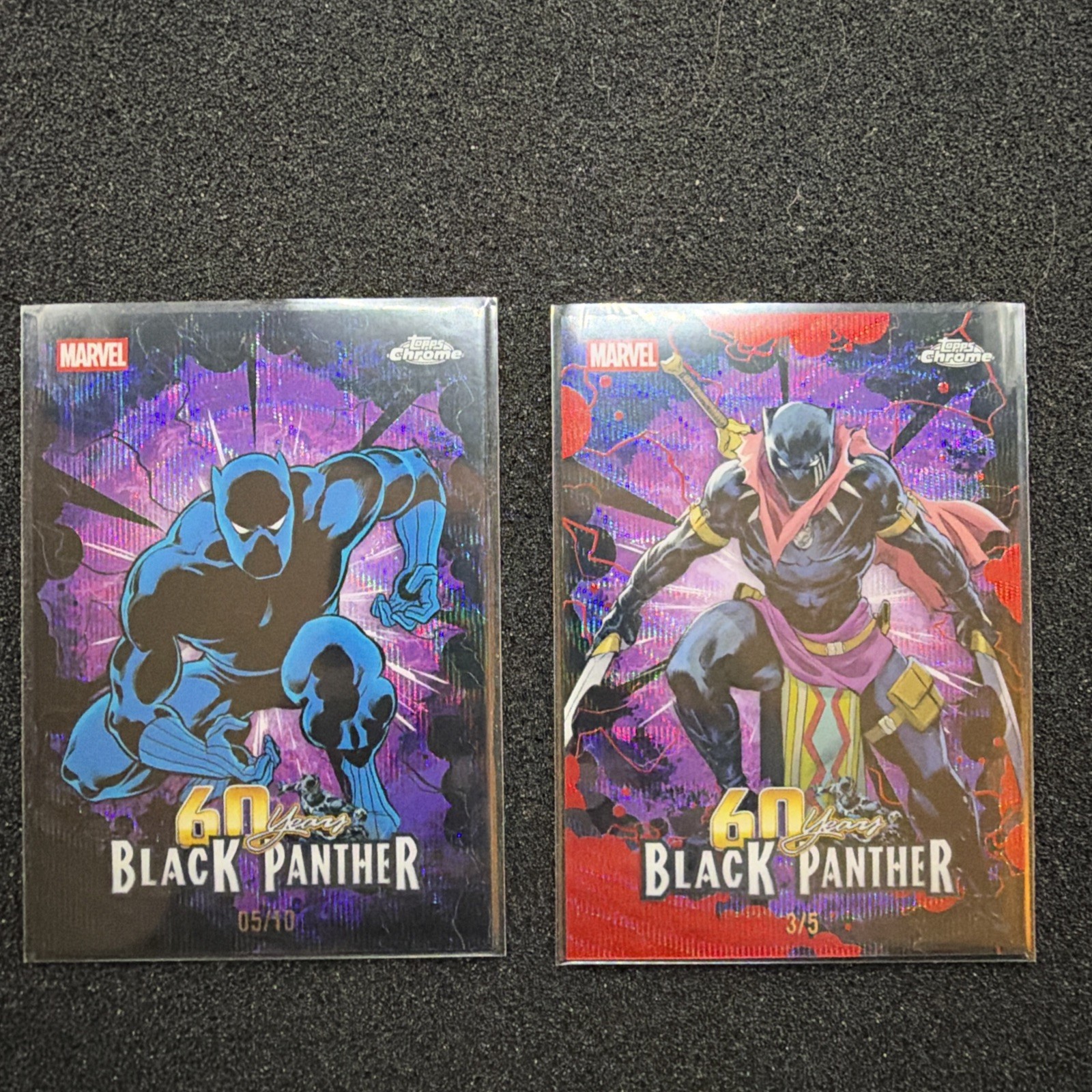 2026 Topps Chrome Marvel Black Panther 60 Years Red Wave /5 & Black wave /10 2026 Topps Chrome Marvel Black Panther 60 Years Red Wave /5 & Black wave /10