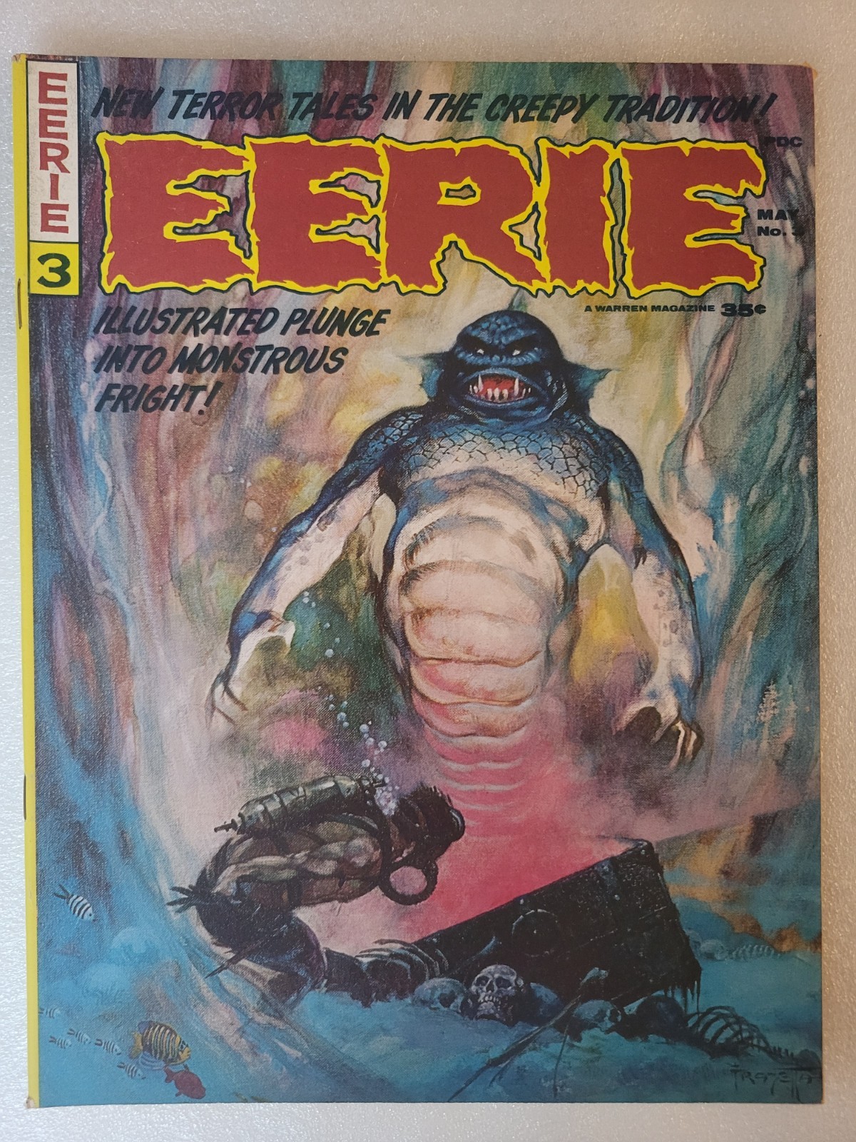 Eerie #3 Warren May 1966 Cover by Frank Frazetta, Very good condition. Eerie #3 Warren May 1966 Cover by Frank Frazetta, Very good condition.