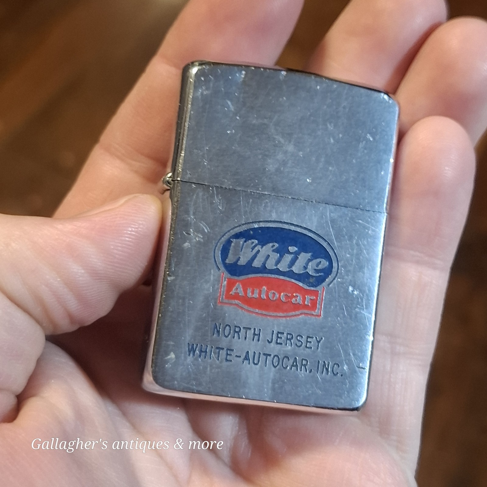 Vintage 1960s Zippo White Autocar North Jersey Trucks Advertising PAT 2517191 Vintage 1960s Zippo White Autocar North Jersey Trucks Advertising PAT 2517191