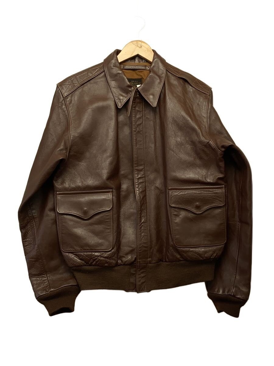 J.A.Dubow A-2/Made By Usa/Leather Jacket Blouson/40/Leather/Brw/Plain