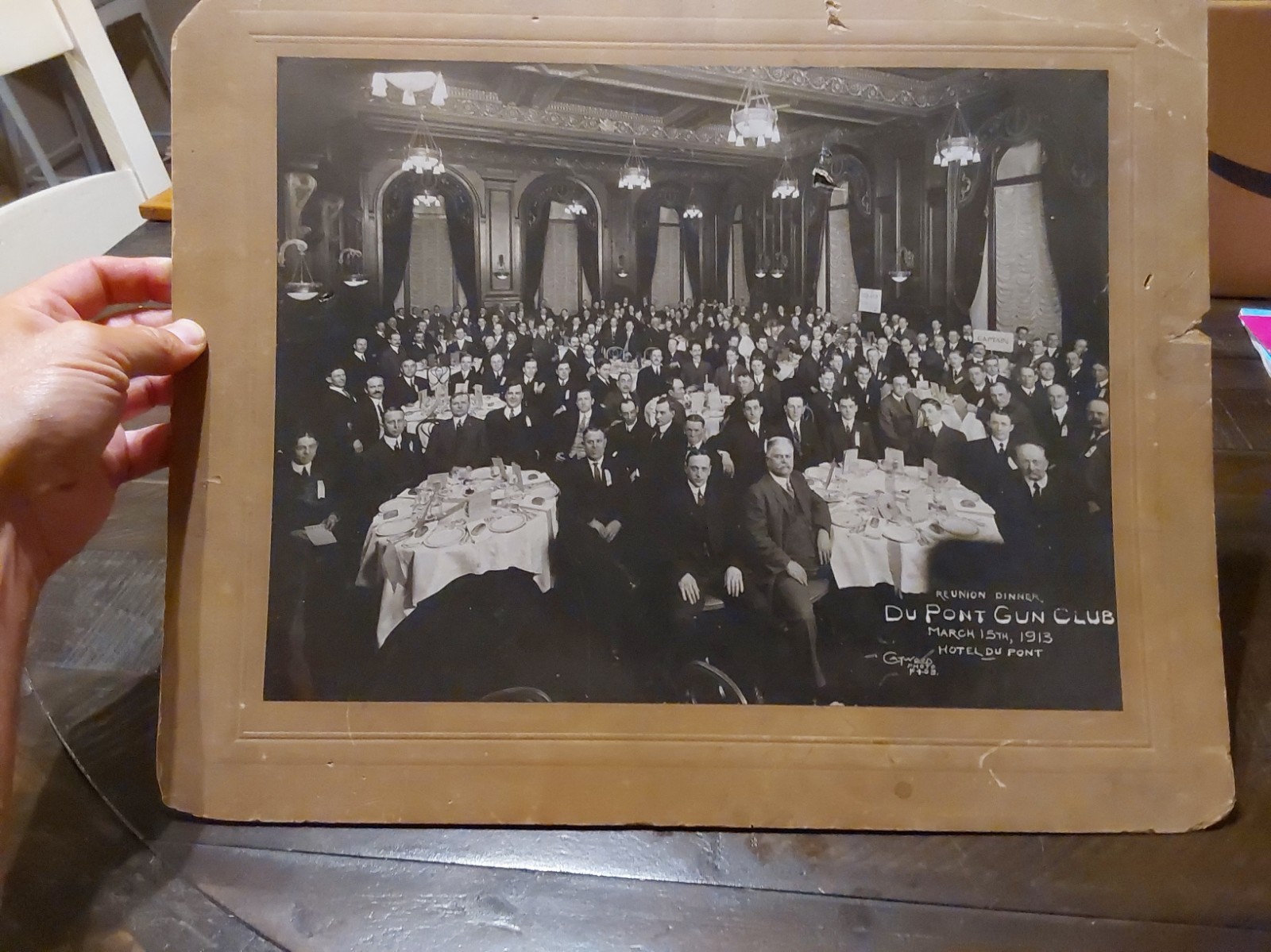 1913 DuPont Gun Club Reunion Dinner Large Photo Wilmington DE Hotel DuPont 1913 DuPont Gun Club Reunion Dinner Large Photo Wilmington DE Hotel DuPont