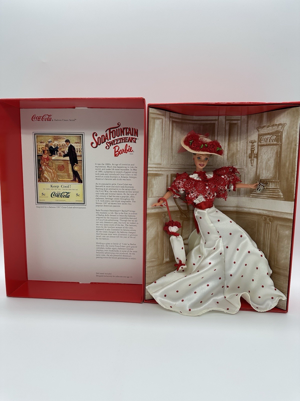 Coca-Cola Soda Fountain Sweetheart Barbie Doll Collector Edition 1996