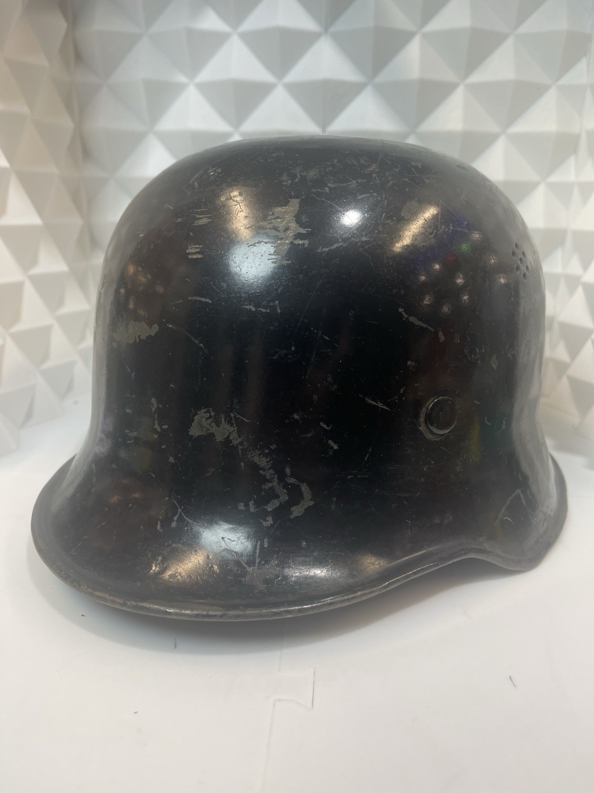 ORIGINAL WW2 ERA M34 GERMAN FIRE-SERVICE STYLE HELMET Sz 56 ORIGINAL WW2 ERA M34 GERMAN FIRE-SERVICE STYLE HELMET Sz 56