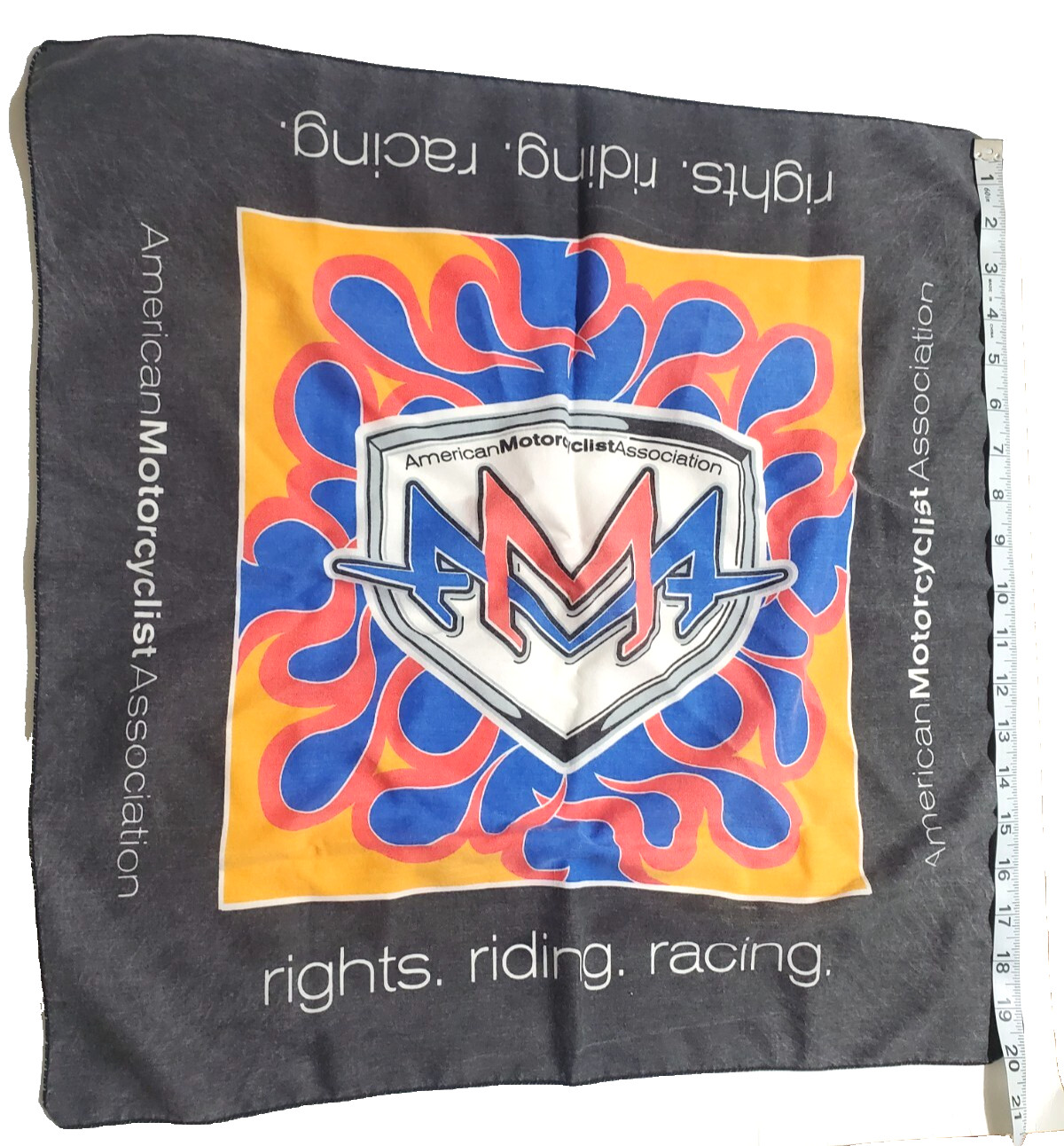 Vintage American Motorcycle Association AMA LOGO BANDANA rights riding racing Vintage American Motorcycle Association AMA LOGO BANDANA rights riding racing