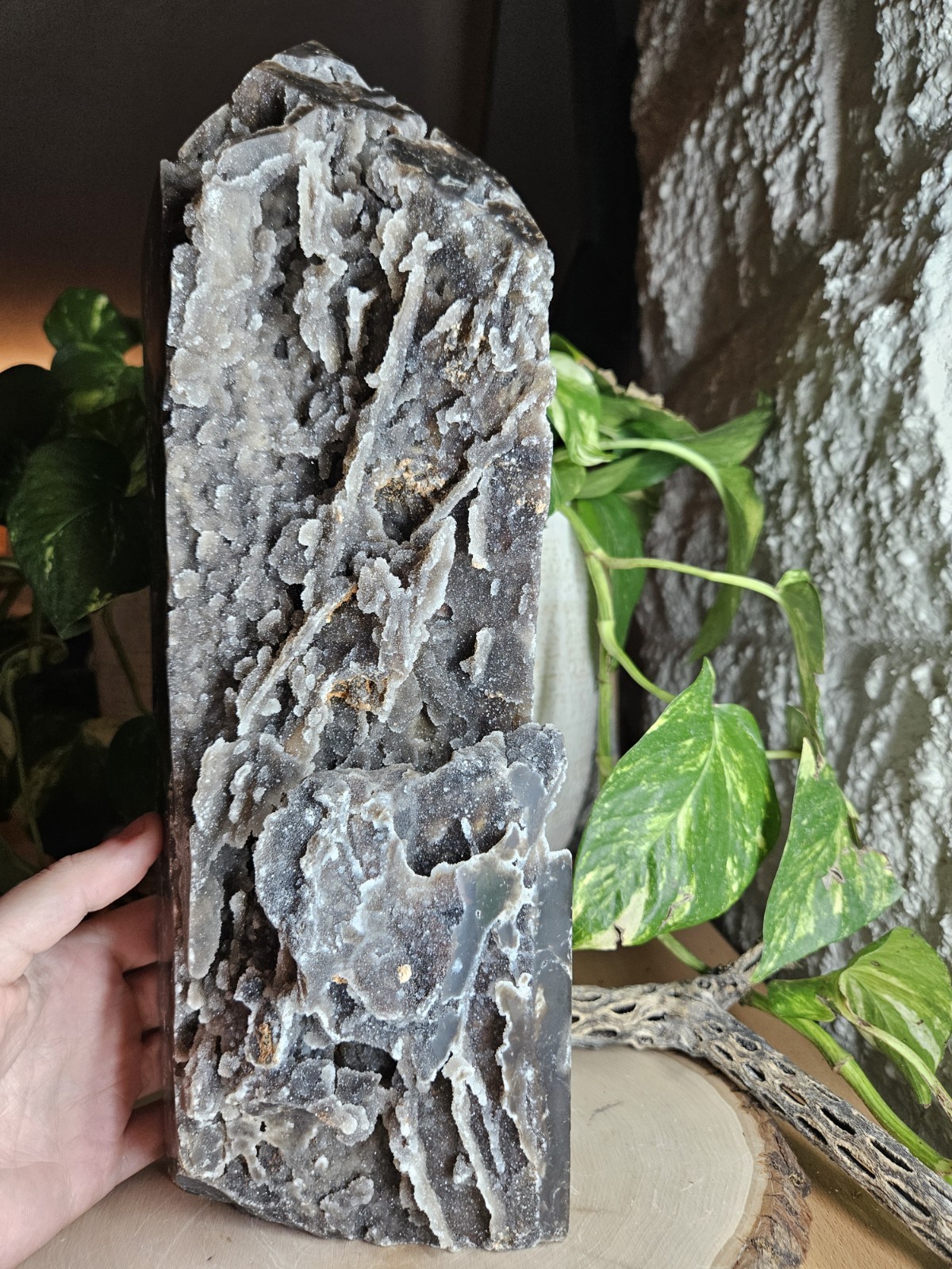 Natural Sphalerite Crystal Obelisk Tower Polished and Raw 14\ Natural Sphalerite Crystal Obelisk Tower Polished and Raw 14\
