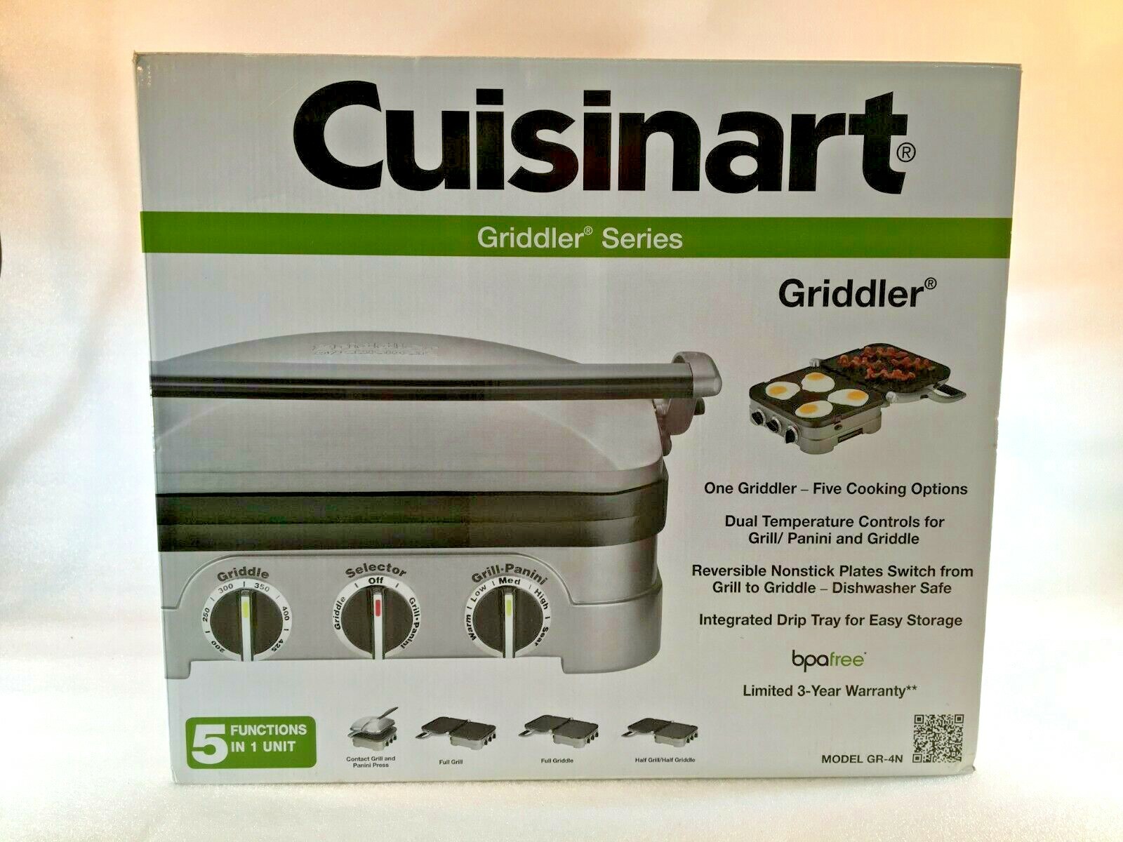 CUISINART Griddler Series GR-4N 5-in-1 Grill / Griddle NIB CUISINART Griddler Series GR-4N 5-in-1 Grill / Griddle NIB