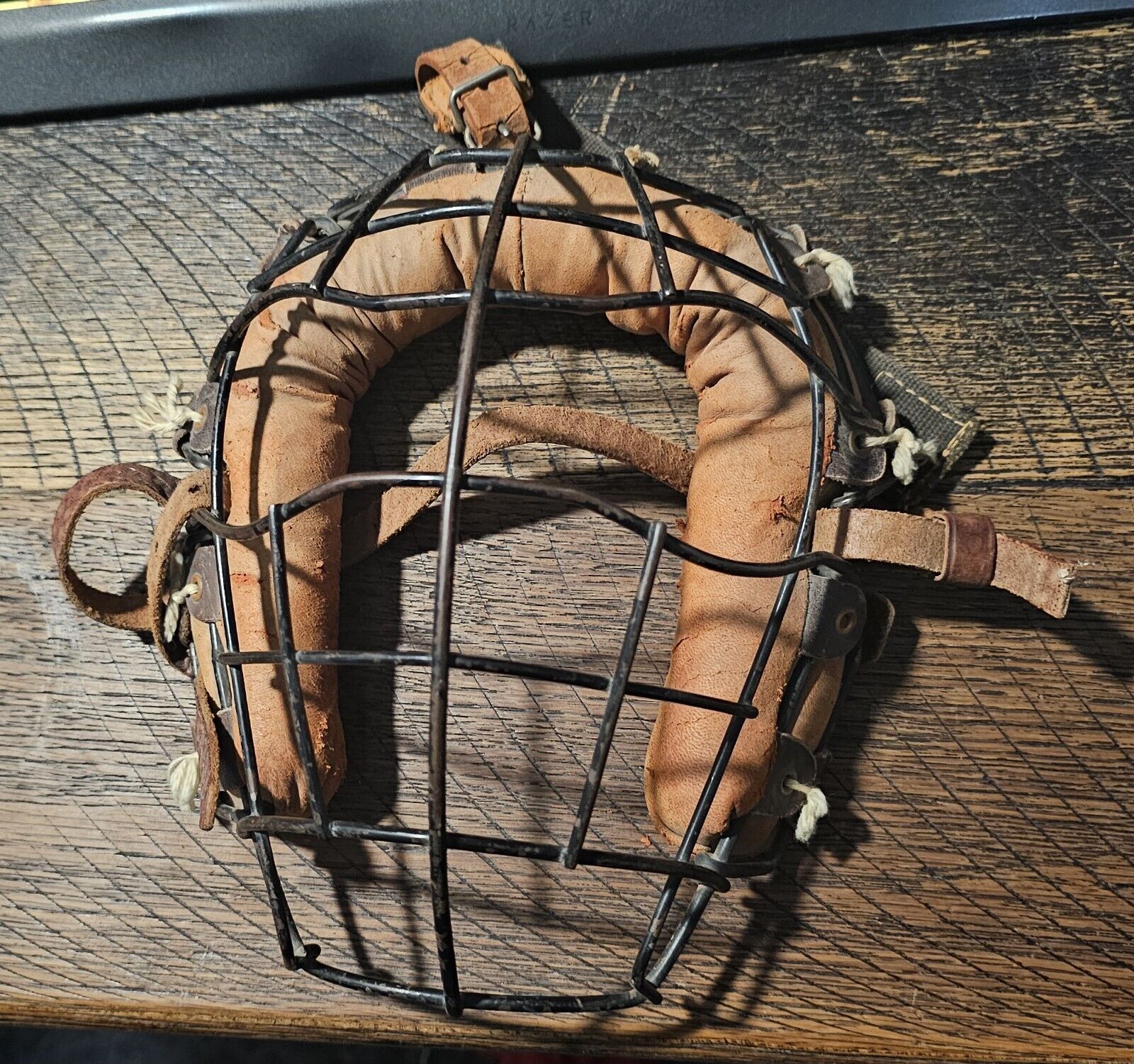 Antique VintageSpiderman Style Baseball Catcher's Mask, Cage