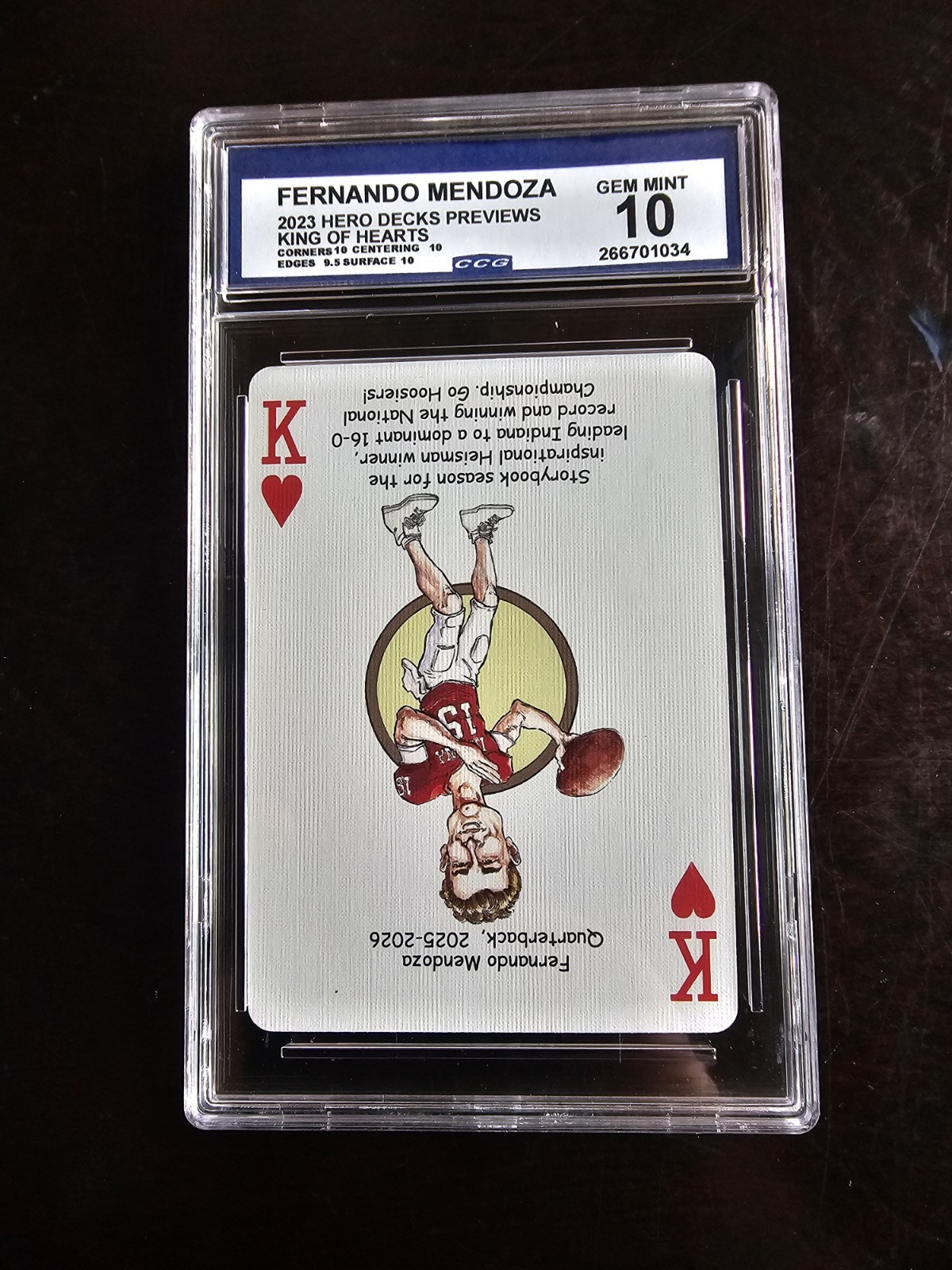 Hero Decks Fernando Mendoza King of Hearts 2023 Previews CGC 10 Graded