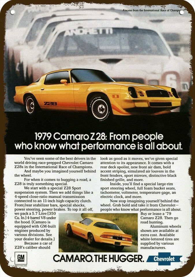 1979 CAMARO Z28 CHEVROLET Sports Car Vintage-Look DECORATIVE REPLICA METAL SIGN 1979 CAMARO Z28 CHEVROLET Sports Car Vintage-Look DECORATIVE REPLICA METAL SIGN