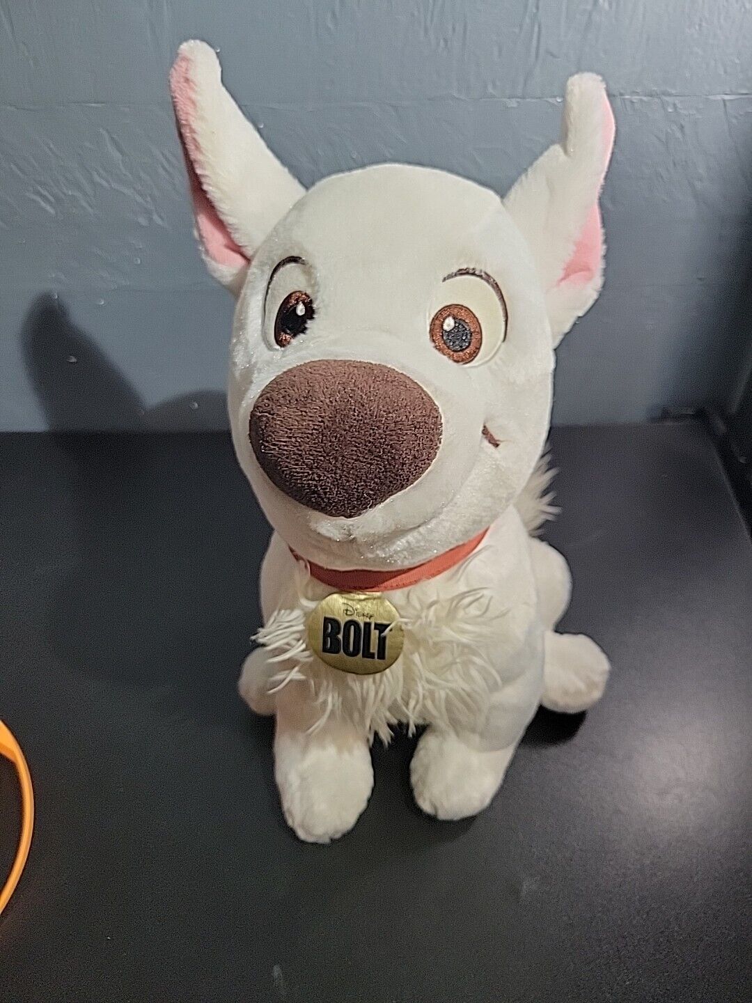 Disney Store Authentic BOLT Dog Plush Stuffed Animal Toy Sitting 12-14\