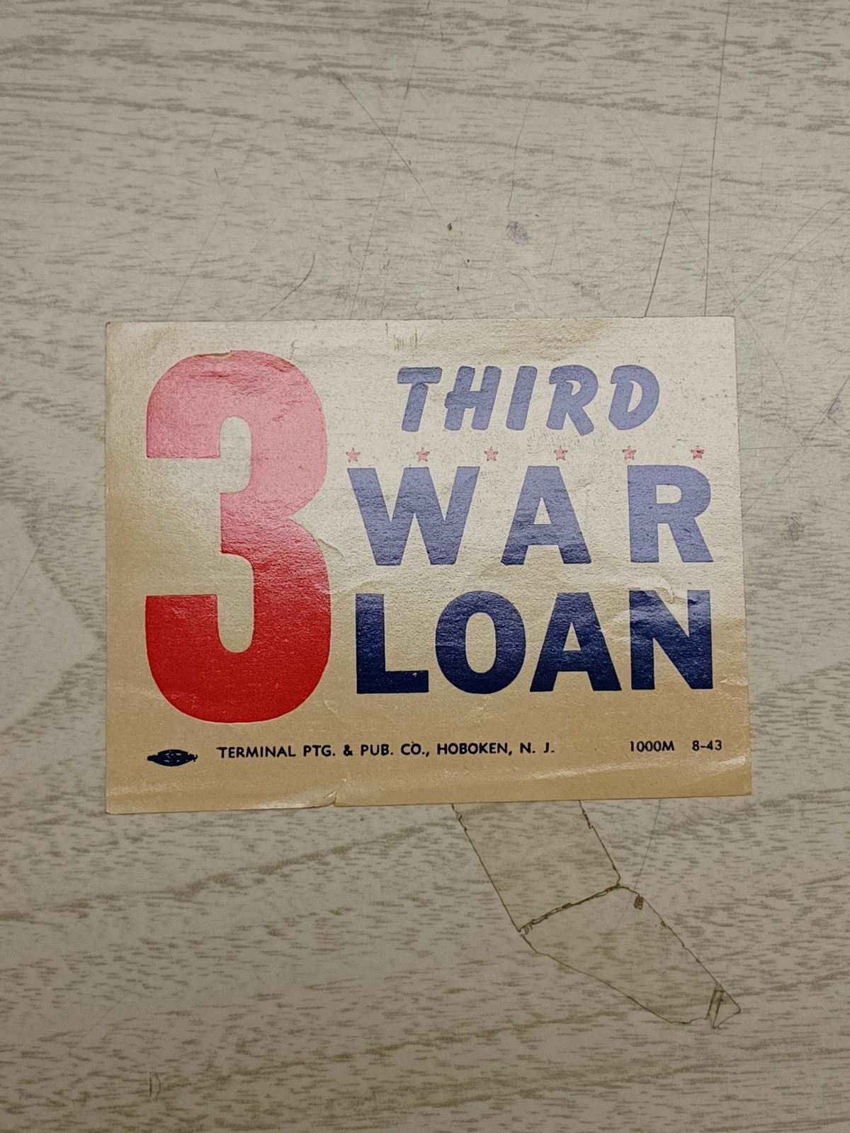 3rd War Loan LIBERTY LOAN CAMPAIGN  HOBOKEN NJ OLD LABEL ADVERTISEMENT