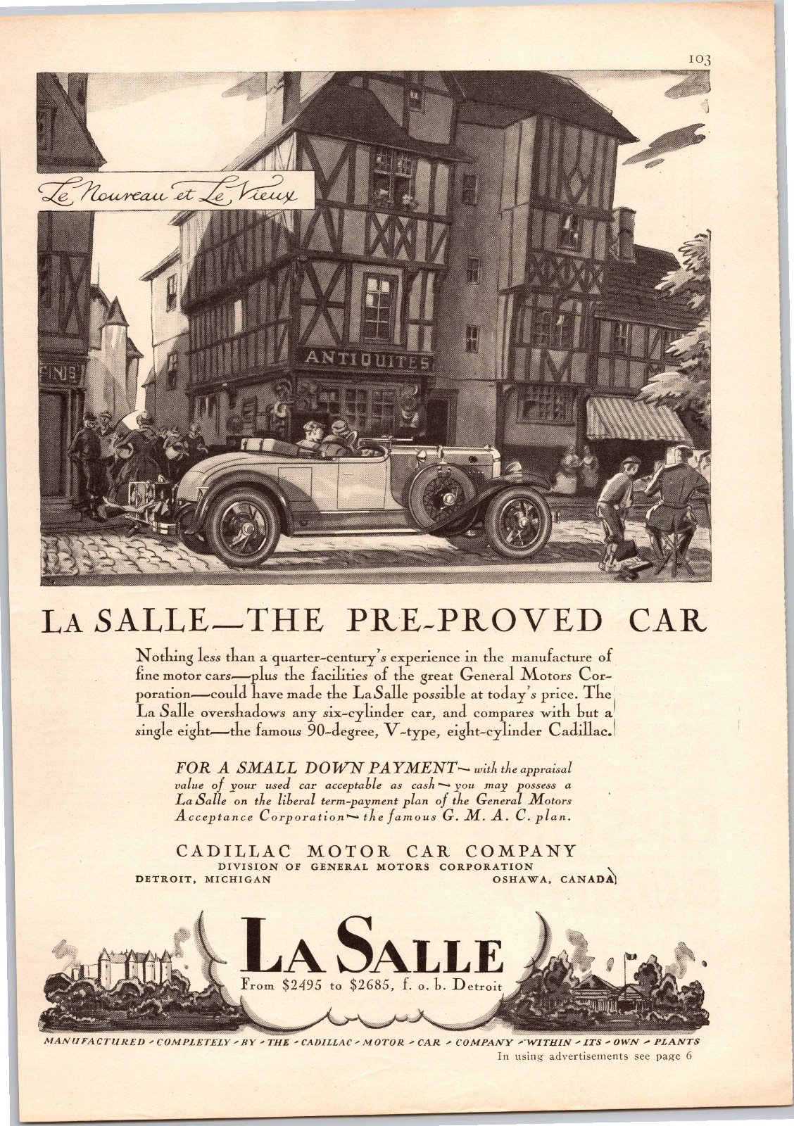 Vintage 1927 Cadillac La Salle, Auto, Automobile, Car 20\'s Print Ad